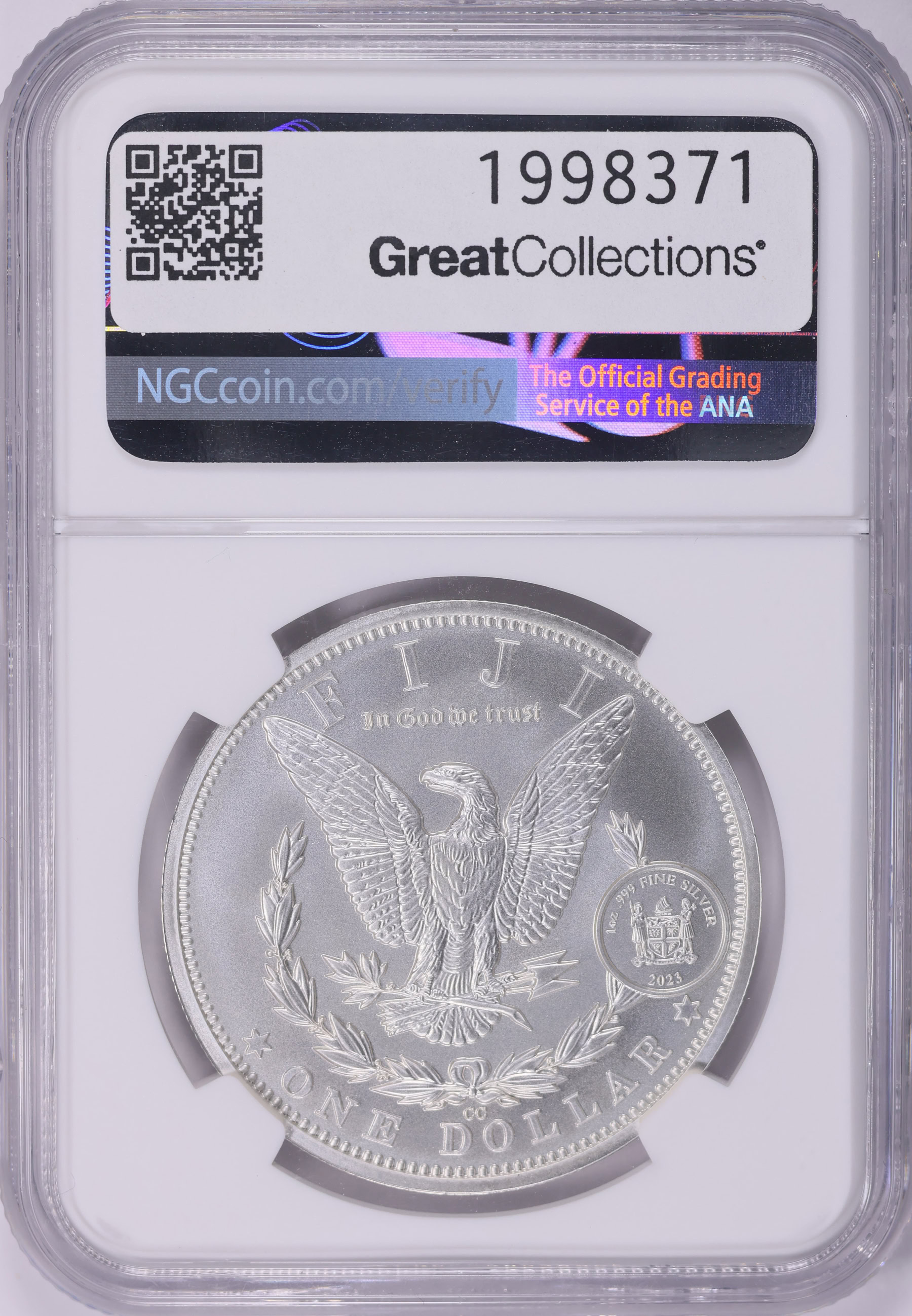 Fiji 2023 Silver Dollar 1890-CC Morgan Early Releases NGC MS-70