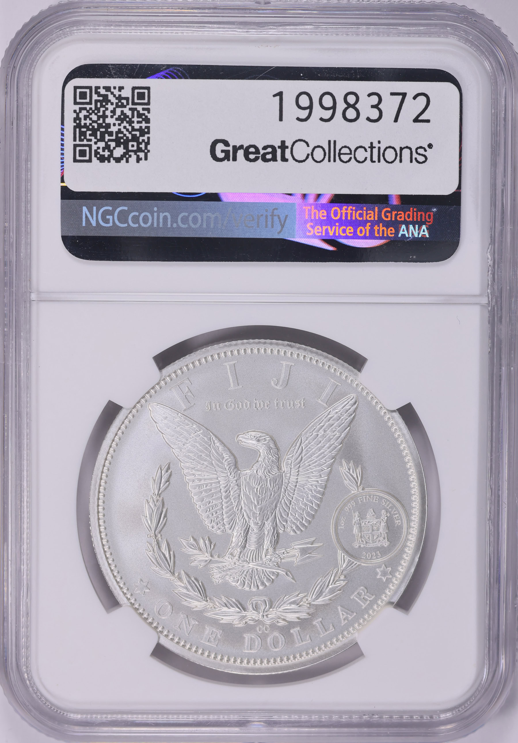 Fiji 2023 Silver Dollar 1891-CC Morgan Early Releases NGC MS-70