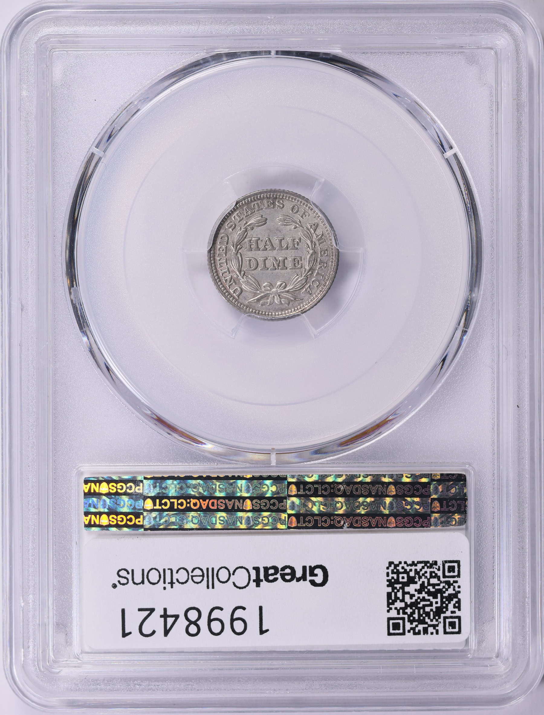 1849 Seated Liberty Half Dime PCGS AU-58 (CAC Green) (Item 1998421 ...