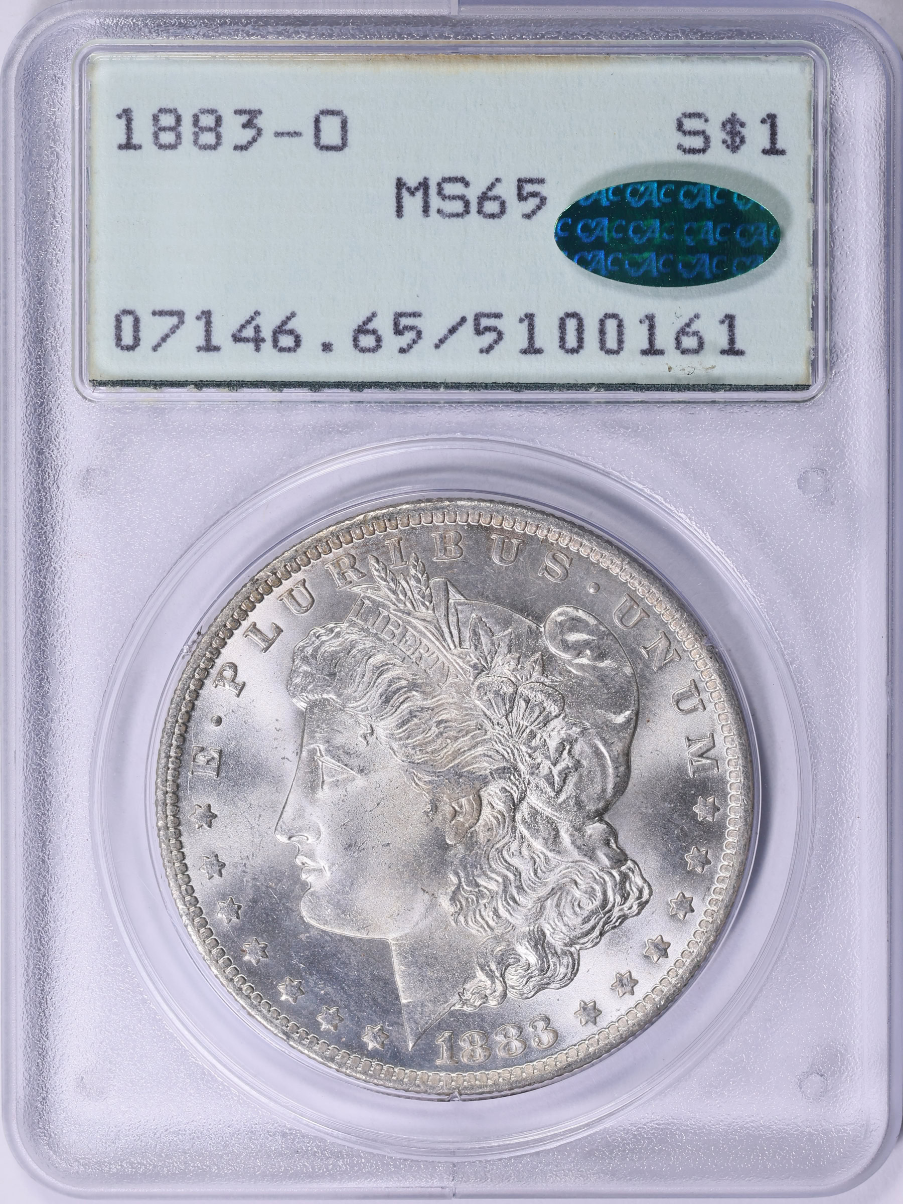 1883-O Morgan Silver Dollar PCGS MS-65 (CAC Green) OGH (1st Gen) (Item ...