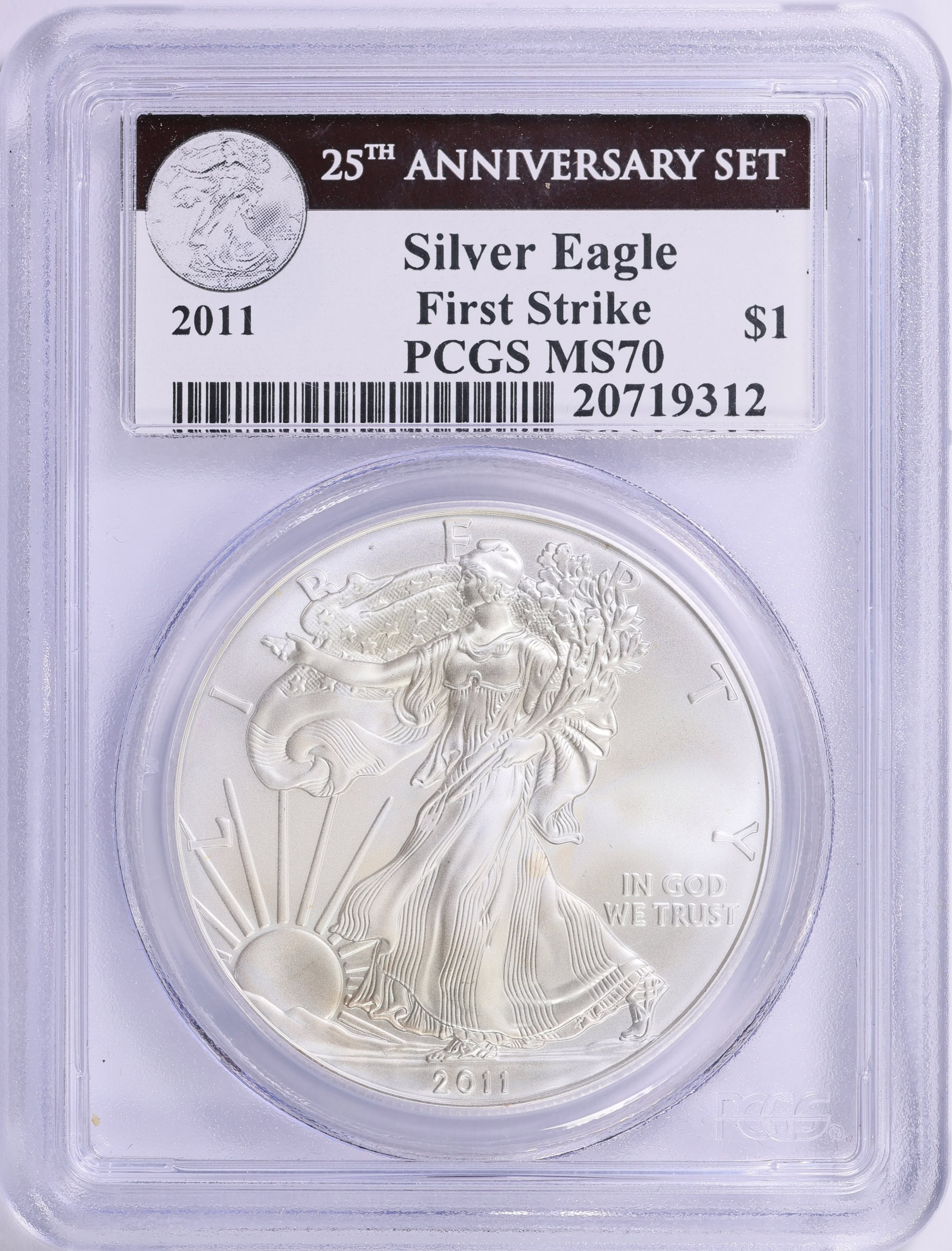 2011 $1 Silver Eagle 25th Anniversary First Strike PCGS MS-70