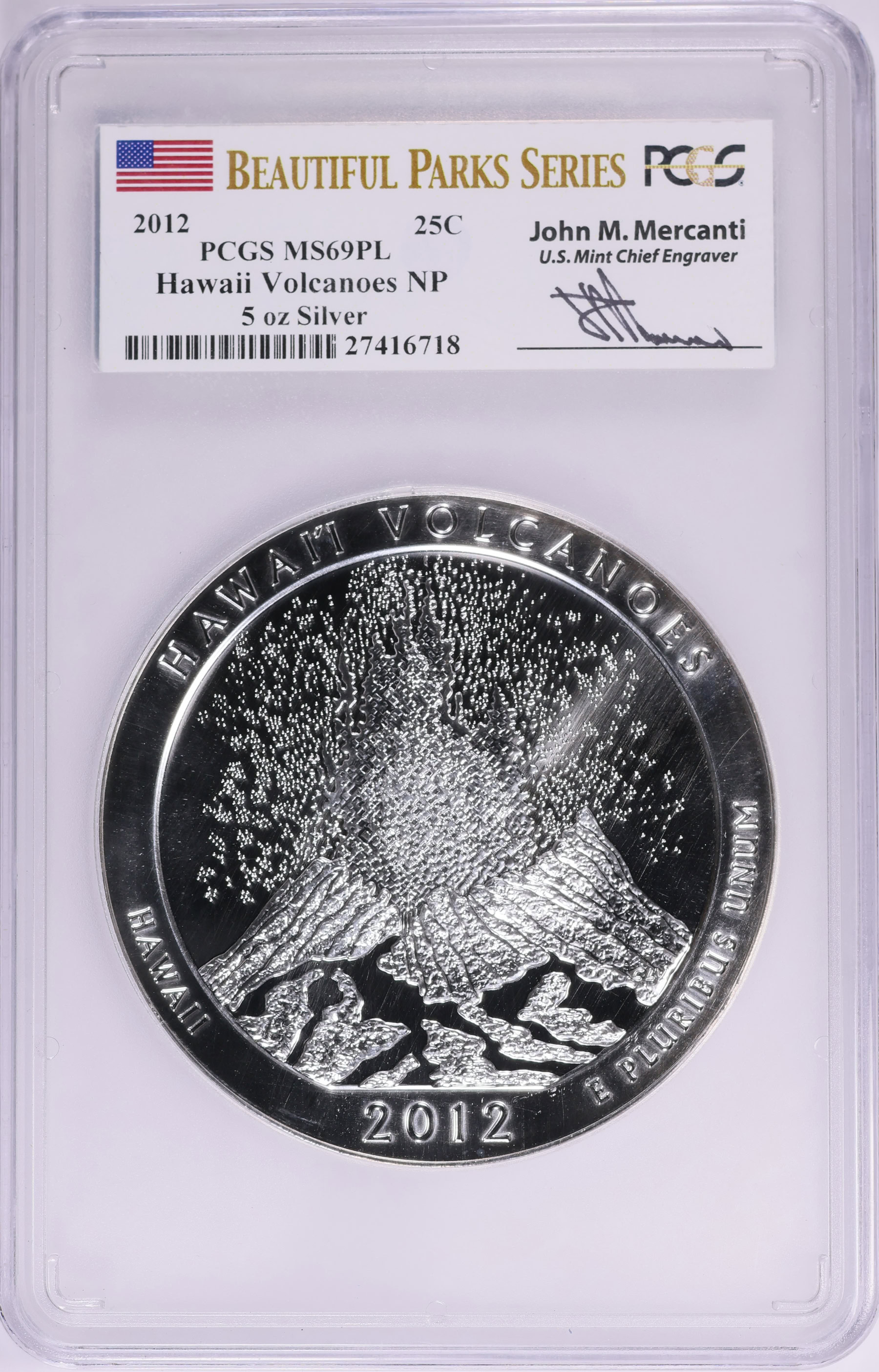 2012 America the Beautiful 5 oz. Silver Quarter Hawaii Volcanoes
