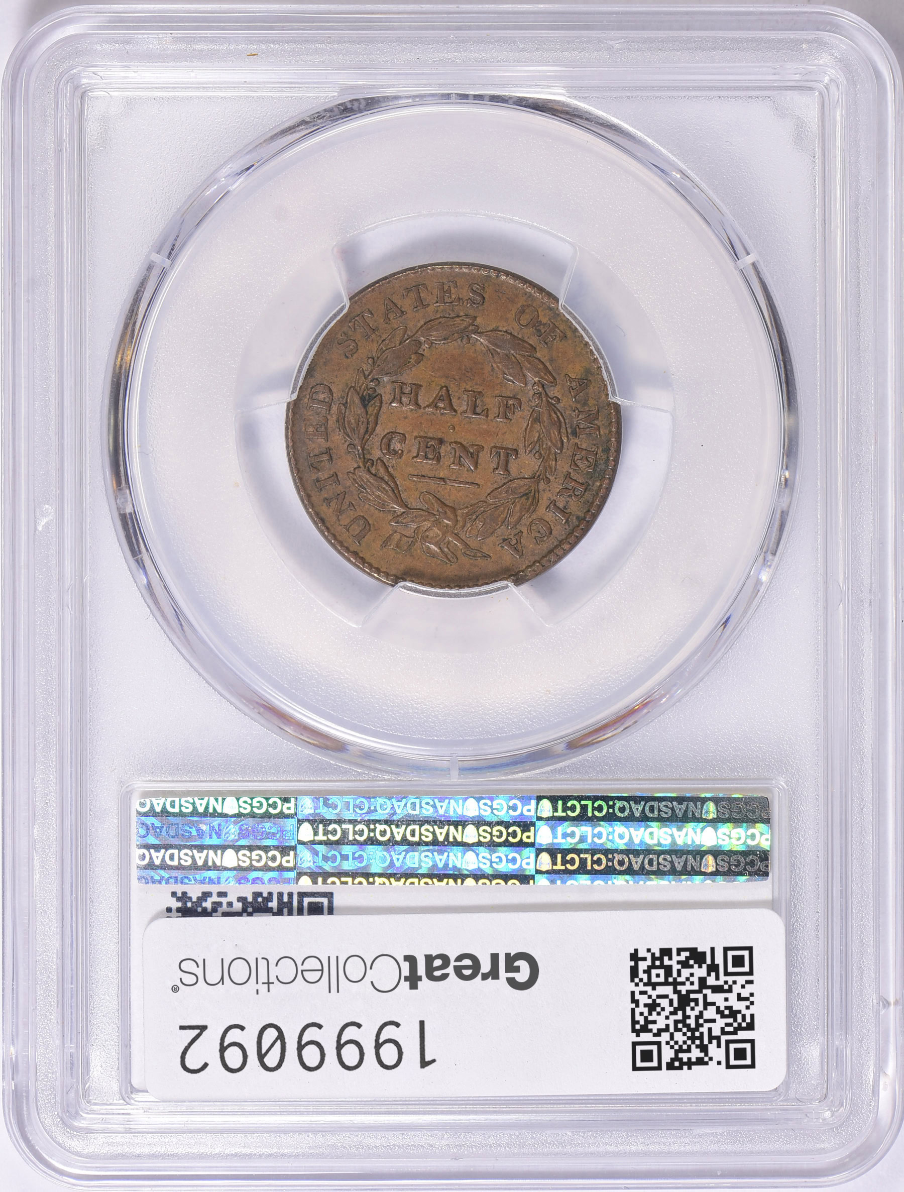 1828 Classic Half Cent 13 Stars PCGS AU-50 BN (Item 1999092