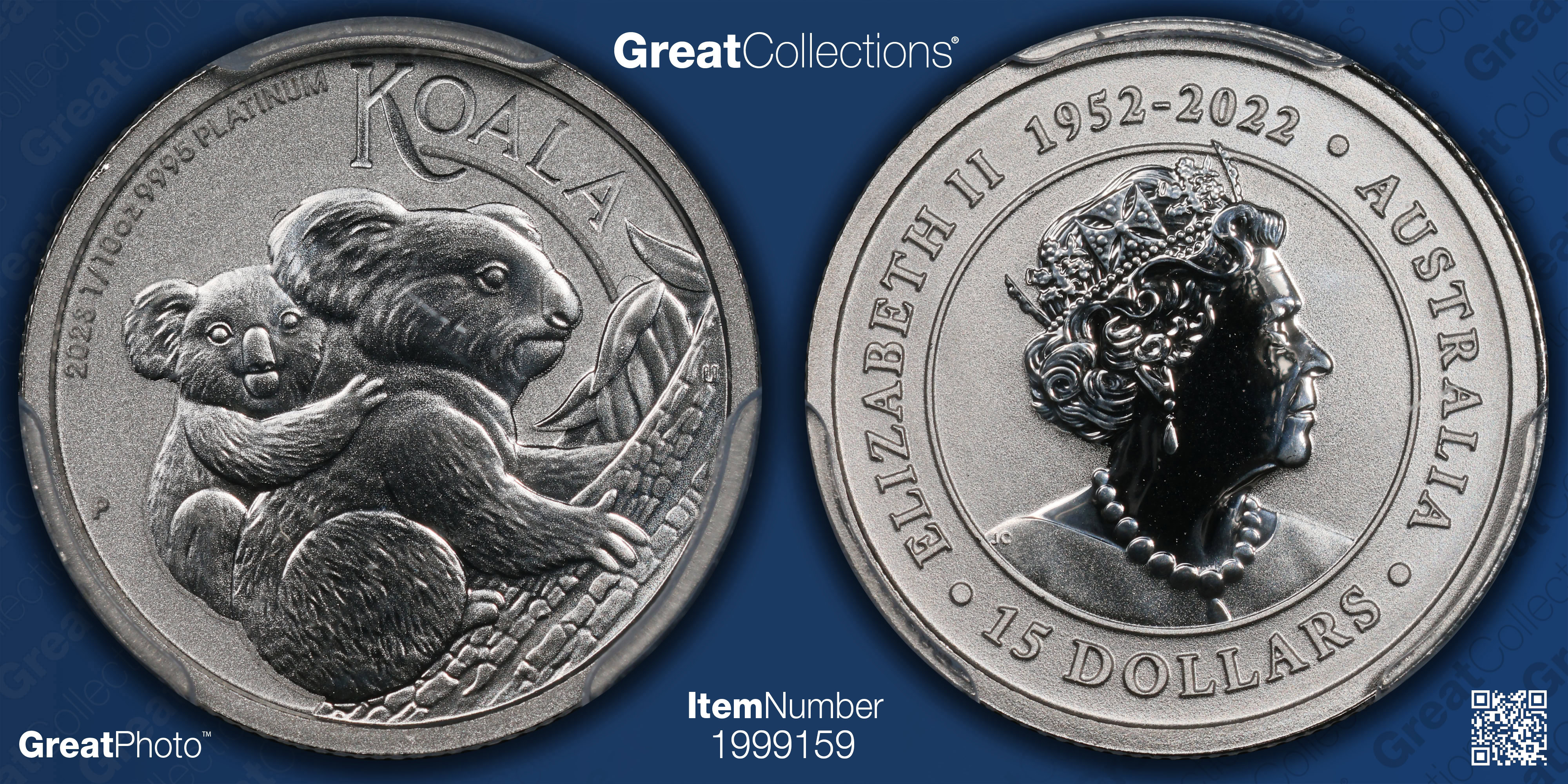 Australia 2023-P Platinum $15 Koala PCGS MS-70 (APtW = 0.10 oz