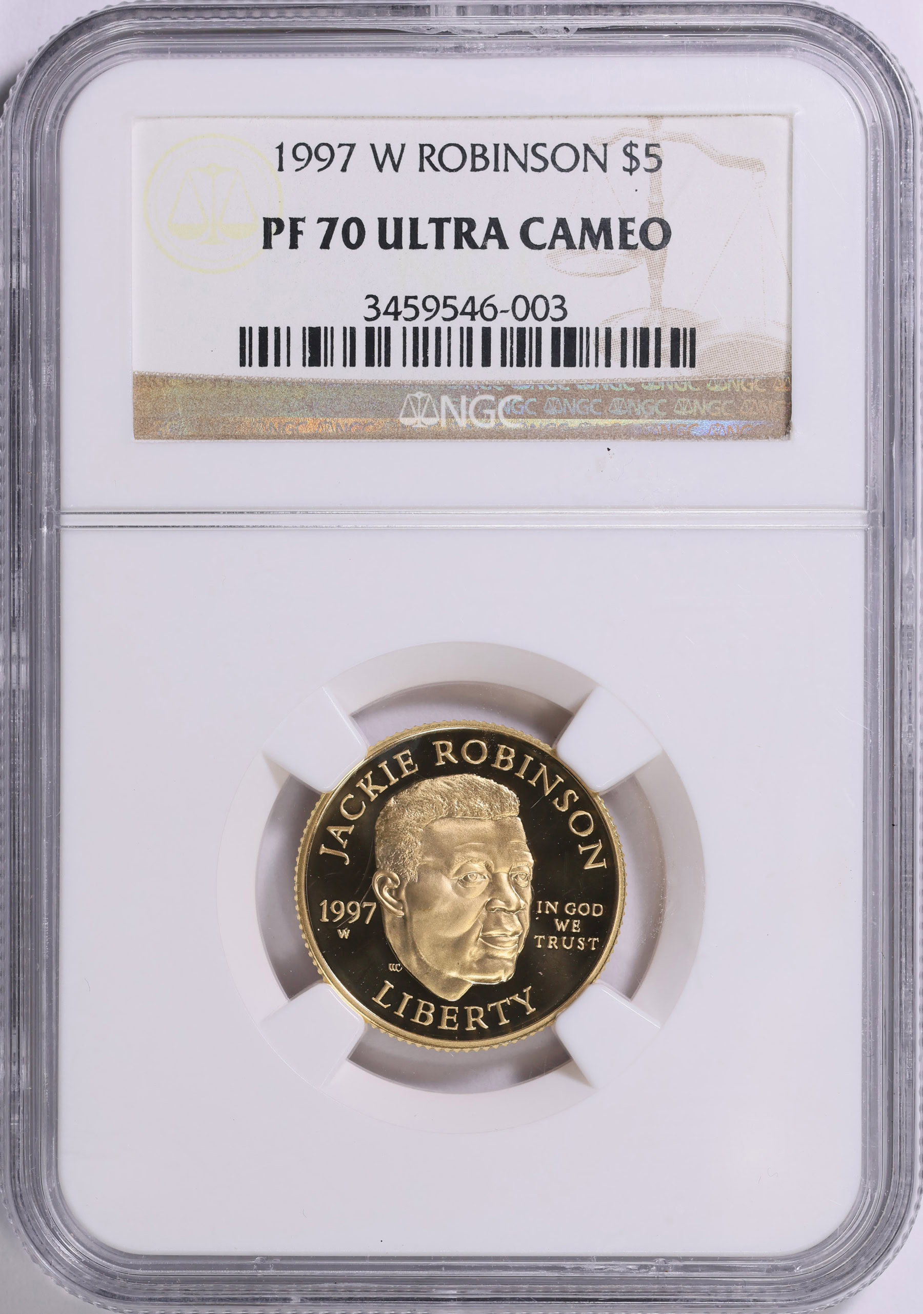 1997-W Jackie Robinson Gold $5 NGC Proof-70 UC (Item 1999334