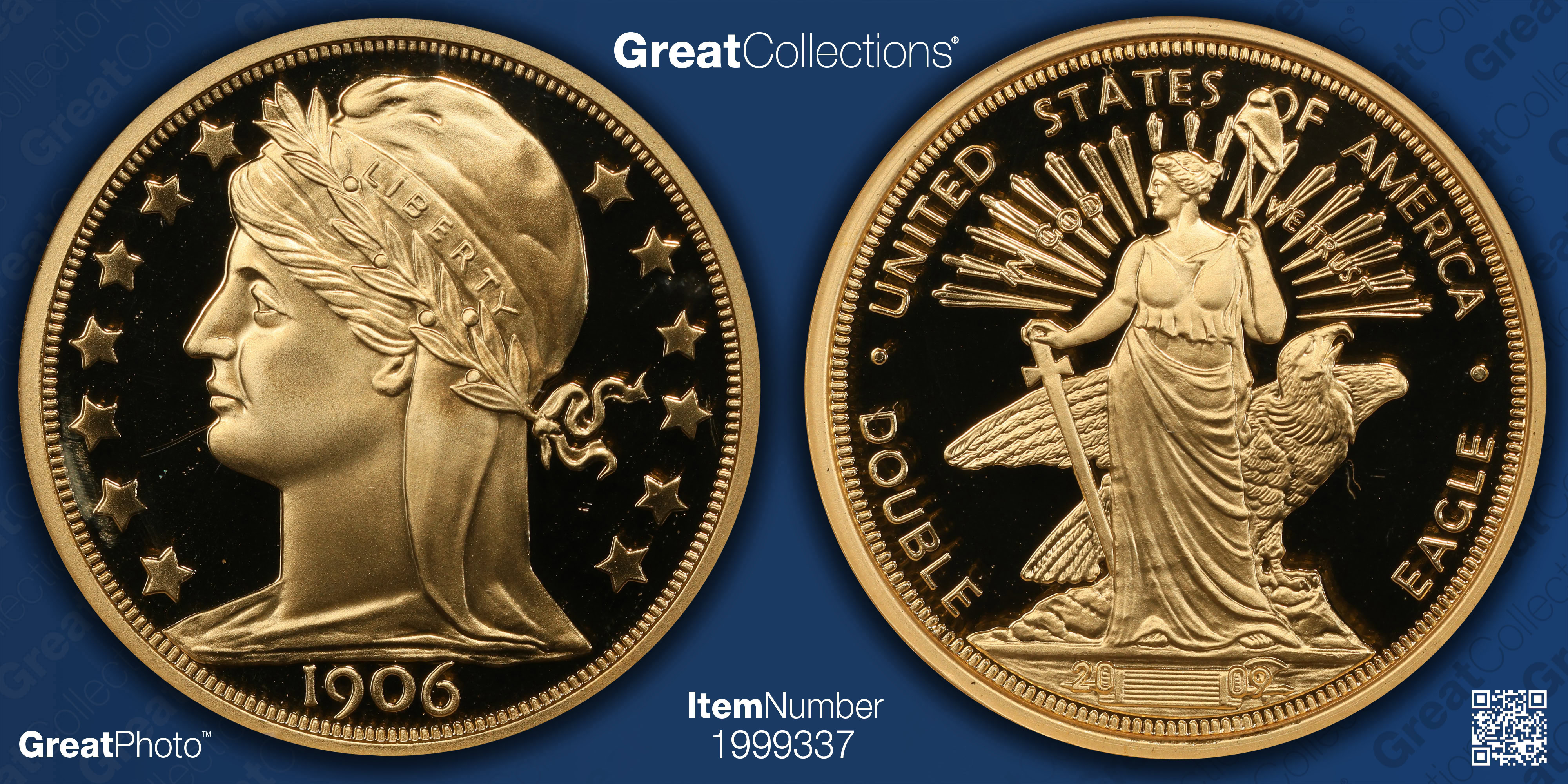 Pattern 1906 (Struck 2009) Gold Double Eagle Smithsonian