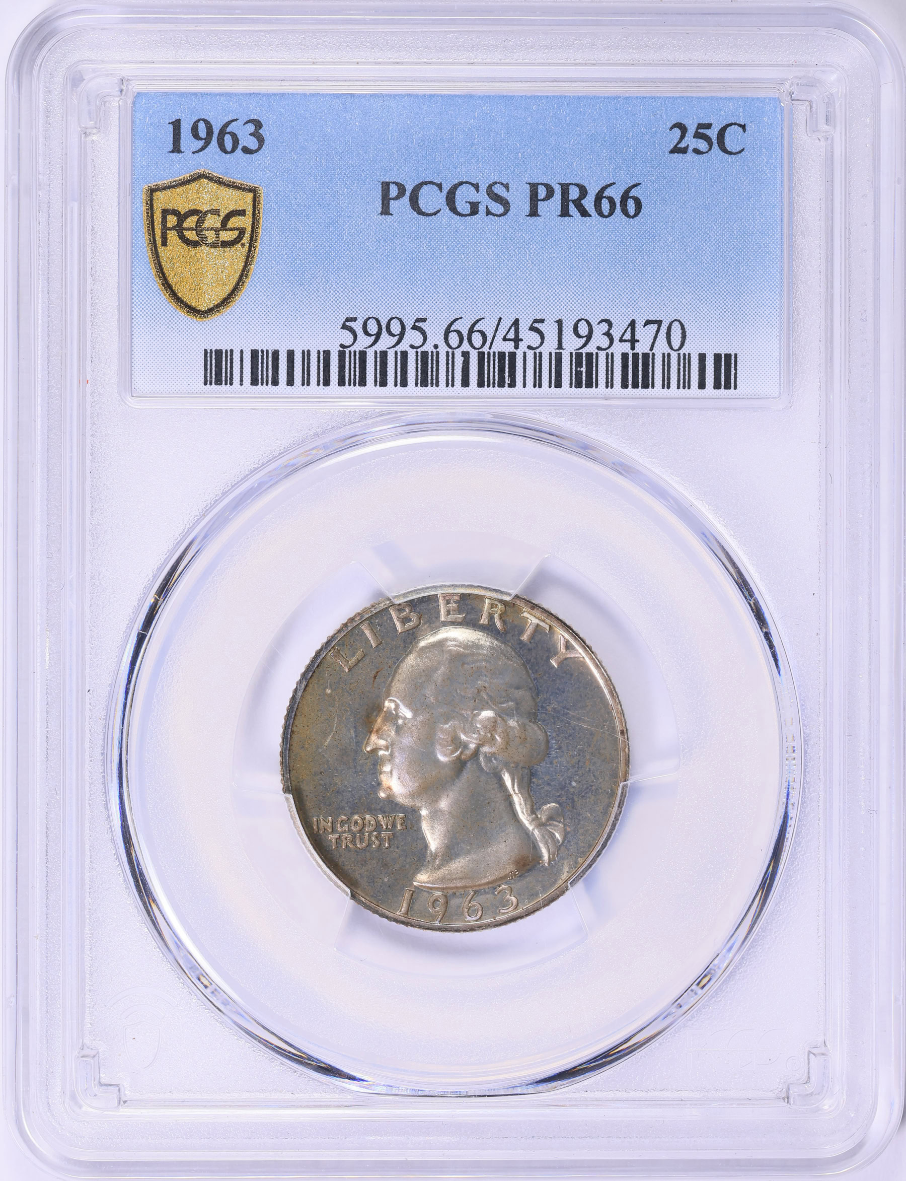 1963 Washington Quarter PCGS Proof-66 (Item 1999526) | GreatCollections ...