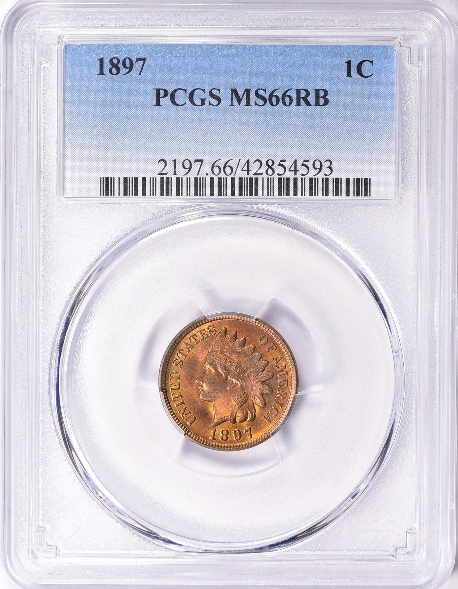 1897 Indian Cent PCGS MS-66 RB (Item 1999613) | GreatCollections Coin ...