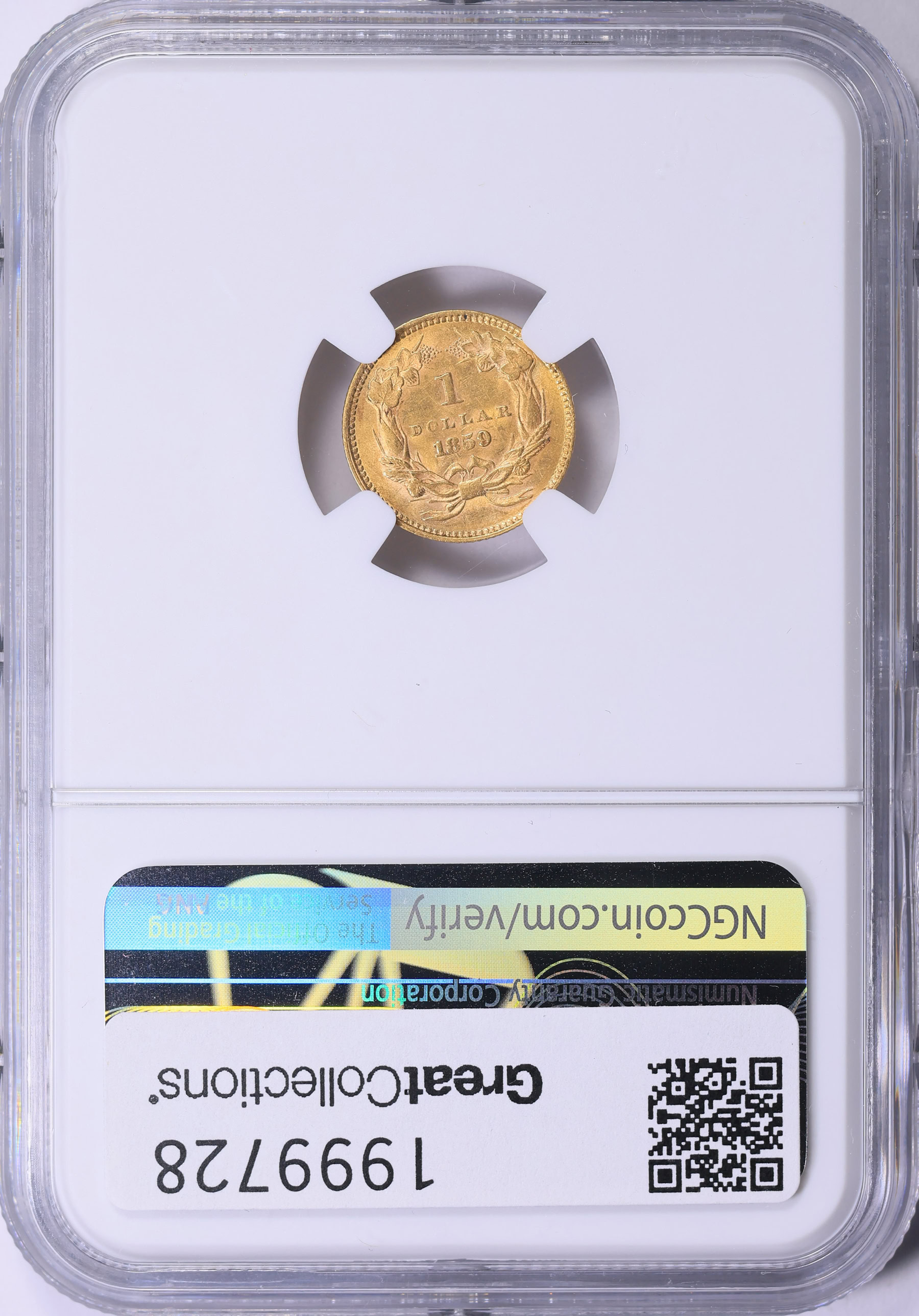 1859 Indian Princess Gold Dollar NGC AU Details (Item 1999728