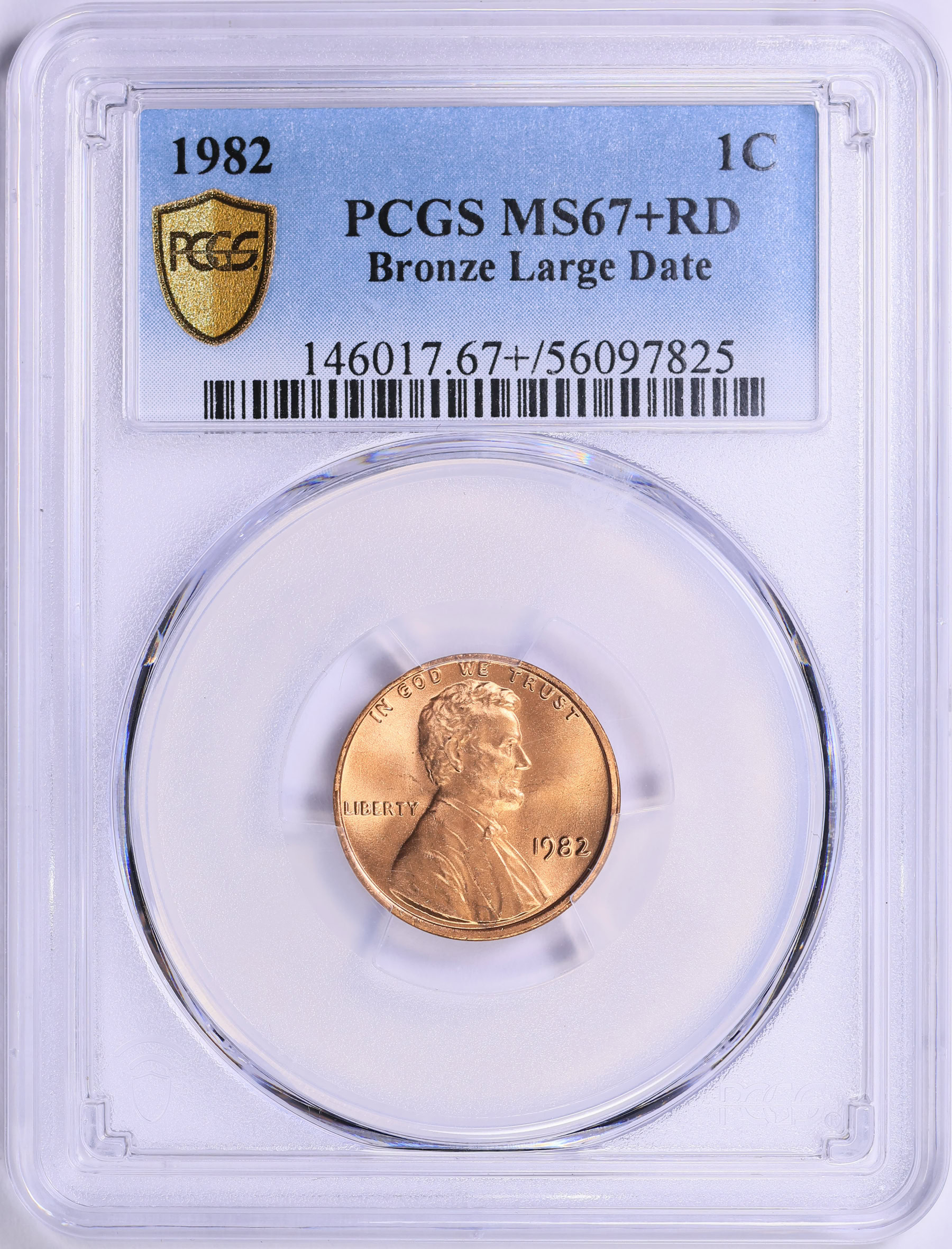 1982 Lincoln Cent Bronze Large Date PCGS MS-67+ RD (Item 1999964