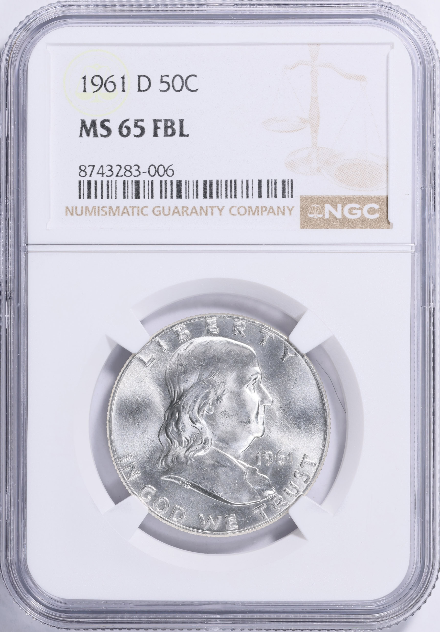 1961-D Franklin Half Dollar NGC MS-65 FBL (Item 2000918