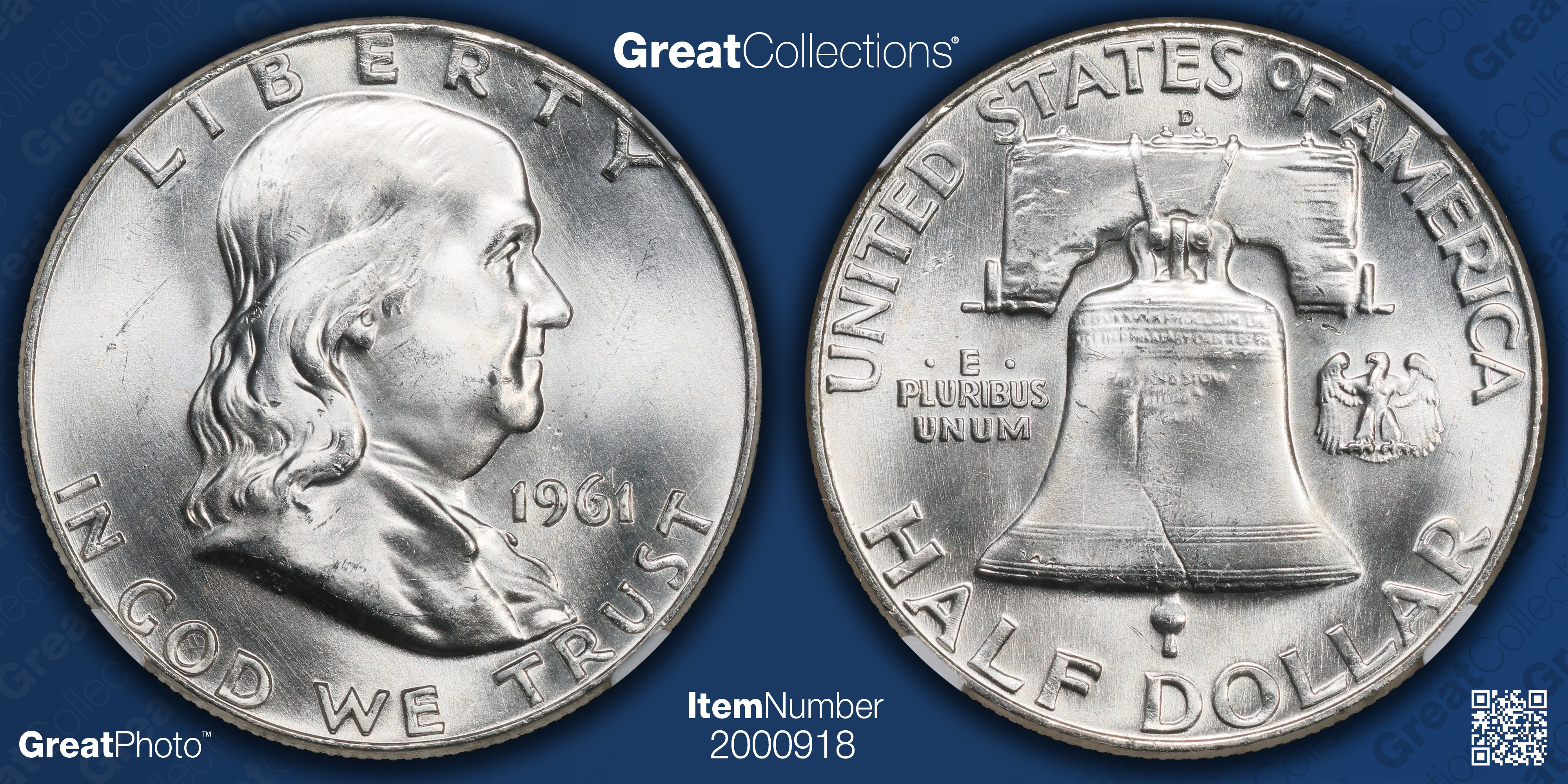 1961-D Franklin Half Dollar NGC MS-65 FBL (Item 2000918