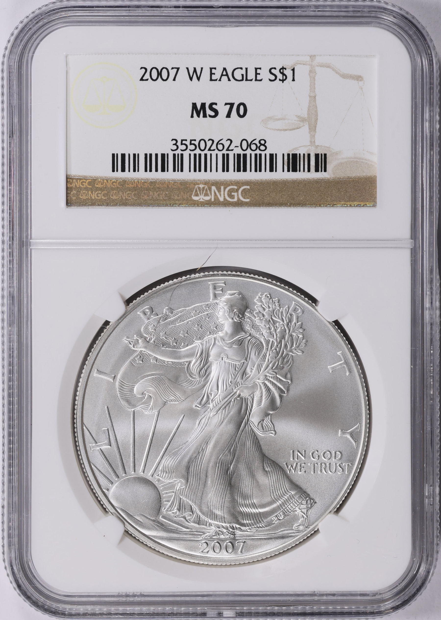 2007-W $1 Silver Eagle Burnished NGC MS-70 (Item 2001182