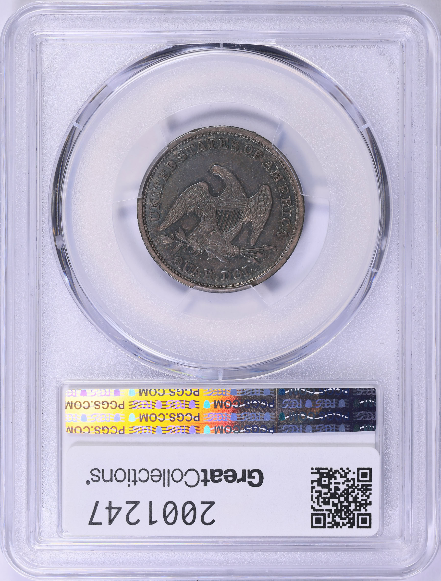 1839 Seated Liberty Quarter No Drapery PCGS XF-40 (CAC Green