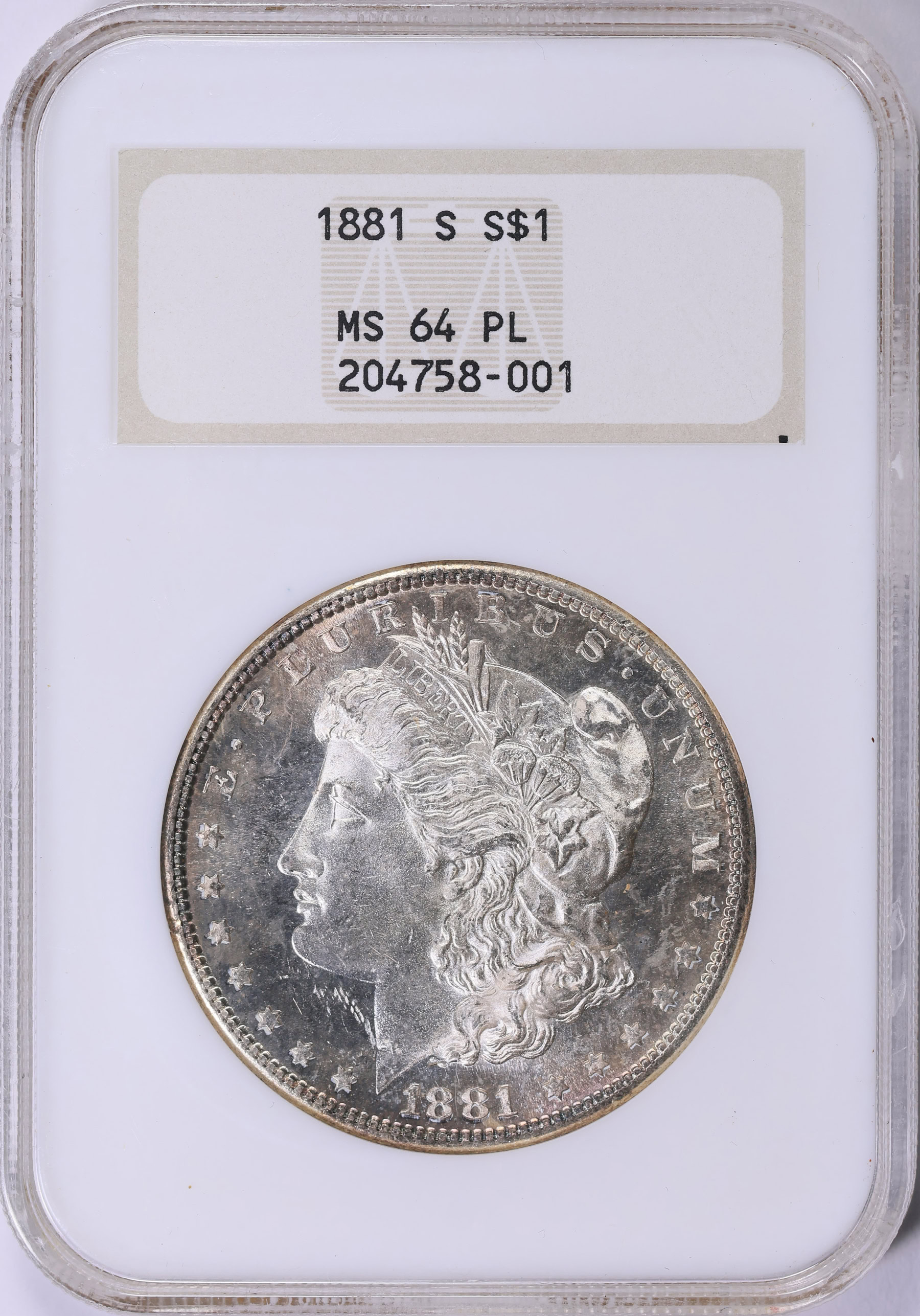 1881-S Morgan Silver Dollar NGC MS-64 PL OH (Toned) (Item 2001534