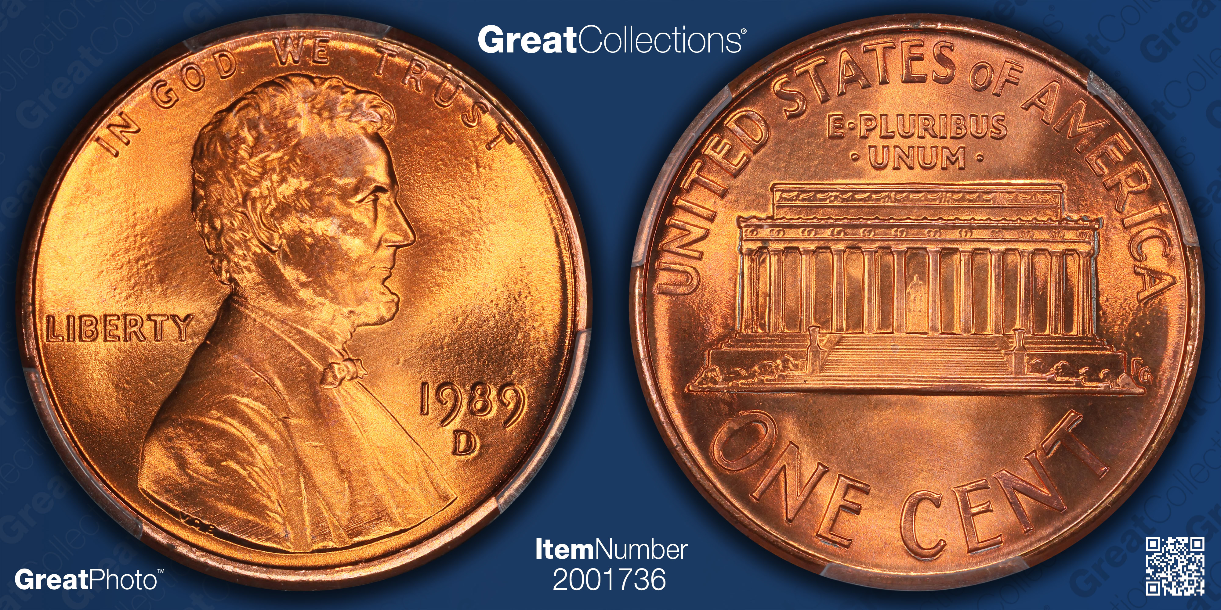 1989-D Lincoln Cent PCGS MS-69 RD (Whispering Pines Collection