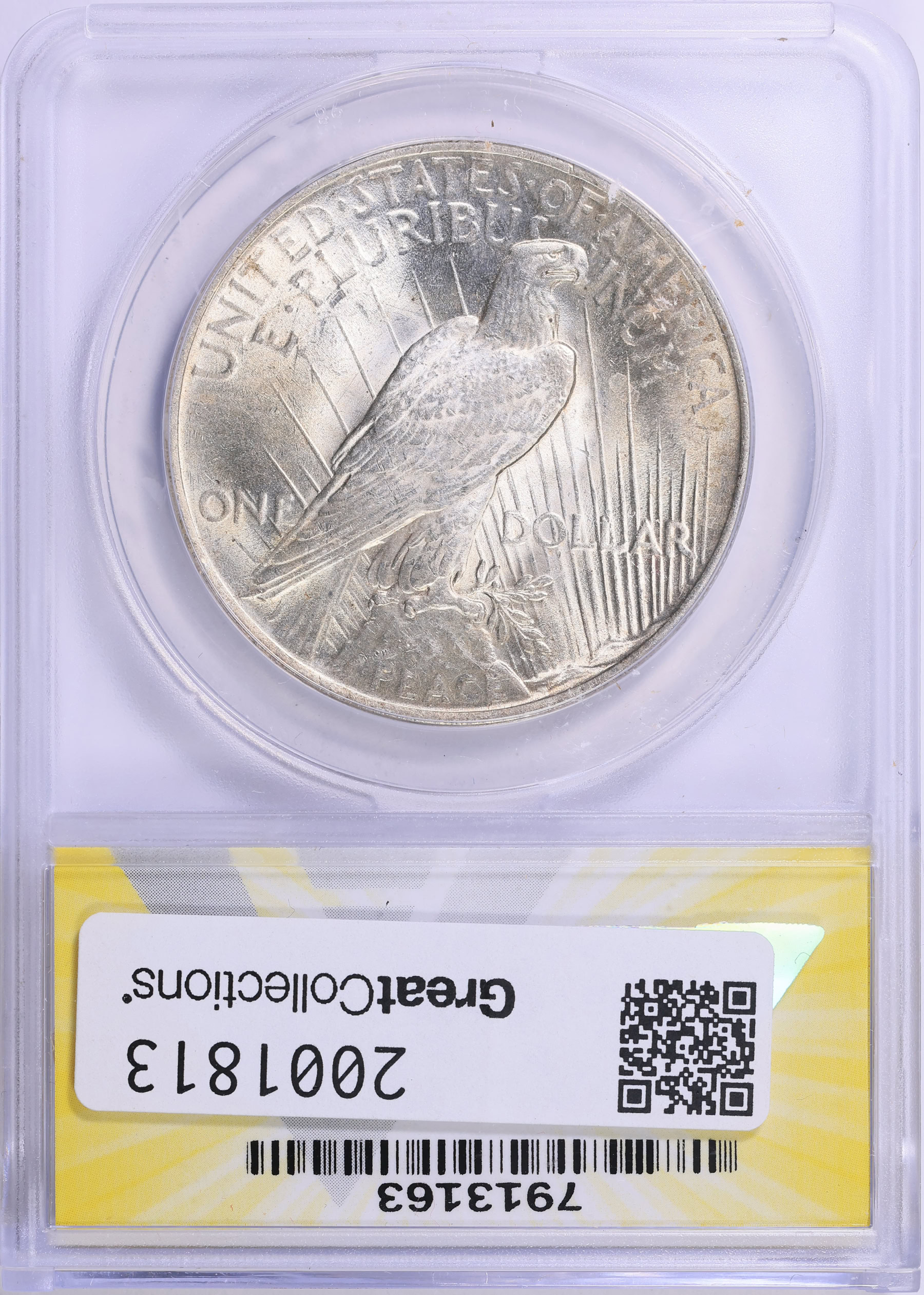 1922 Peace Silver Dollar ANACS MS-62 (Item 2001813