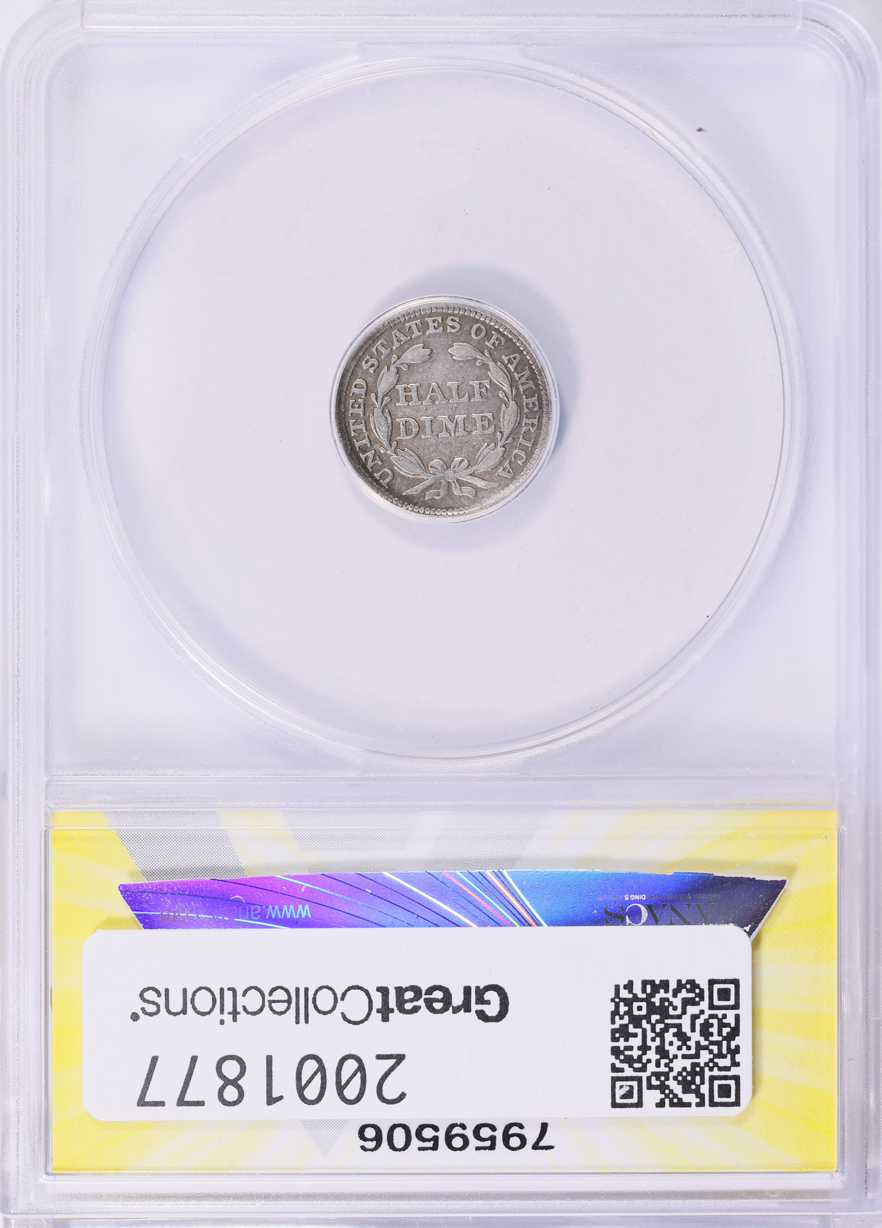 1853 Seated Liberty Half Dime Arrows ANACS VF-20 Details (Item