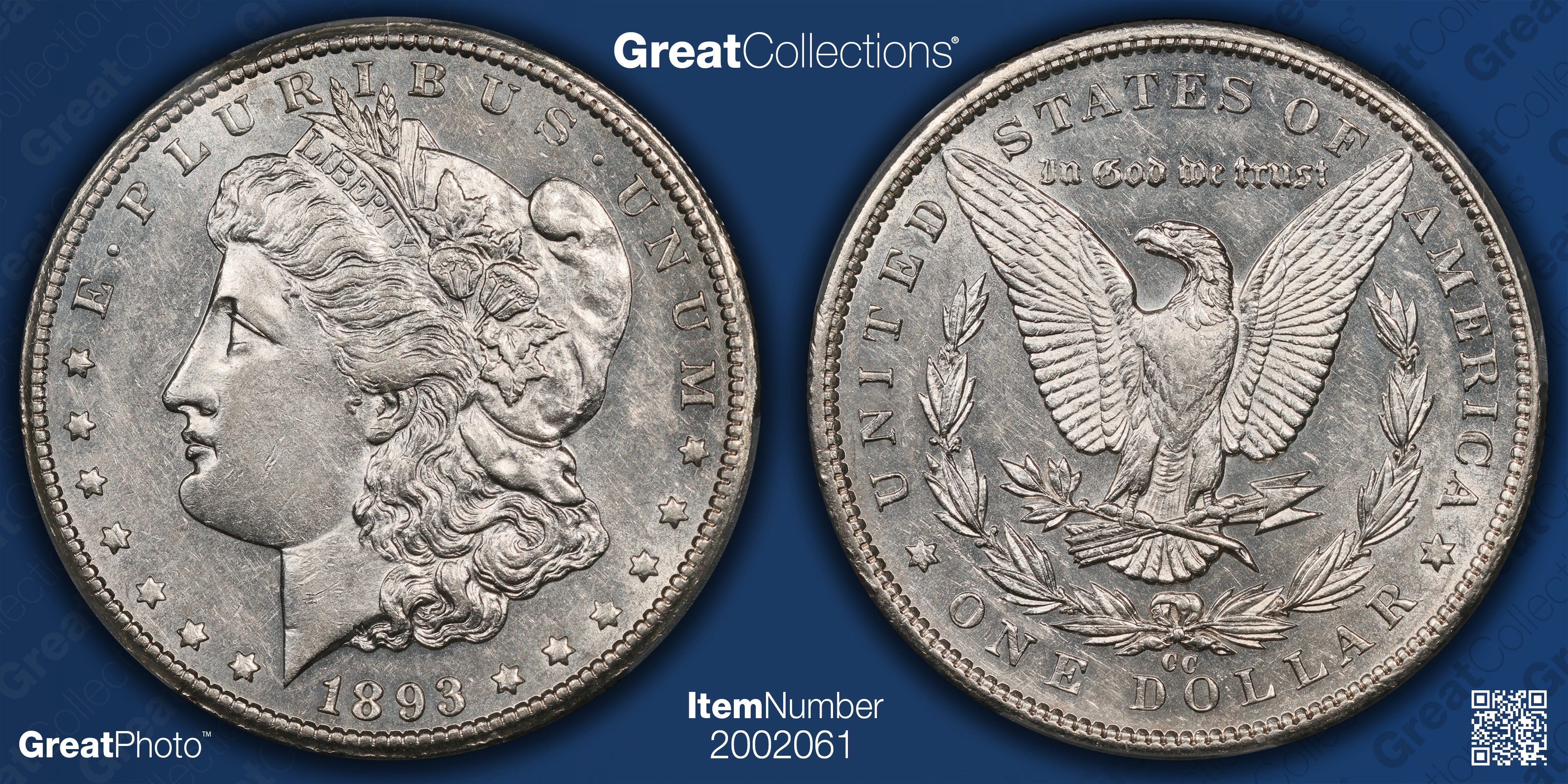 1893-CC Morgan Silver Dollar PCGS AU-55 (Item 2002061