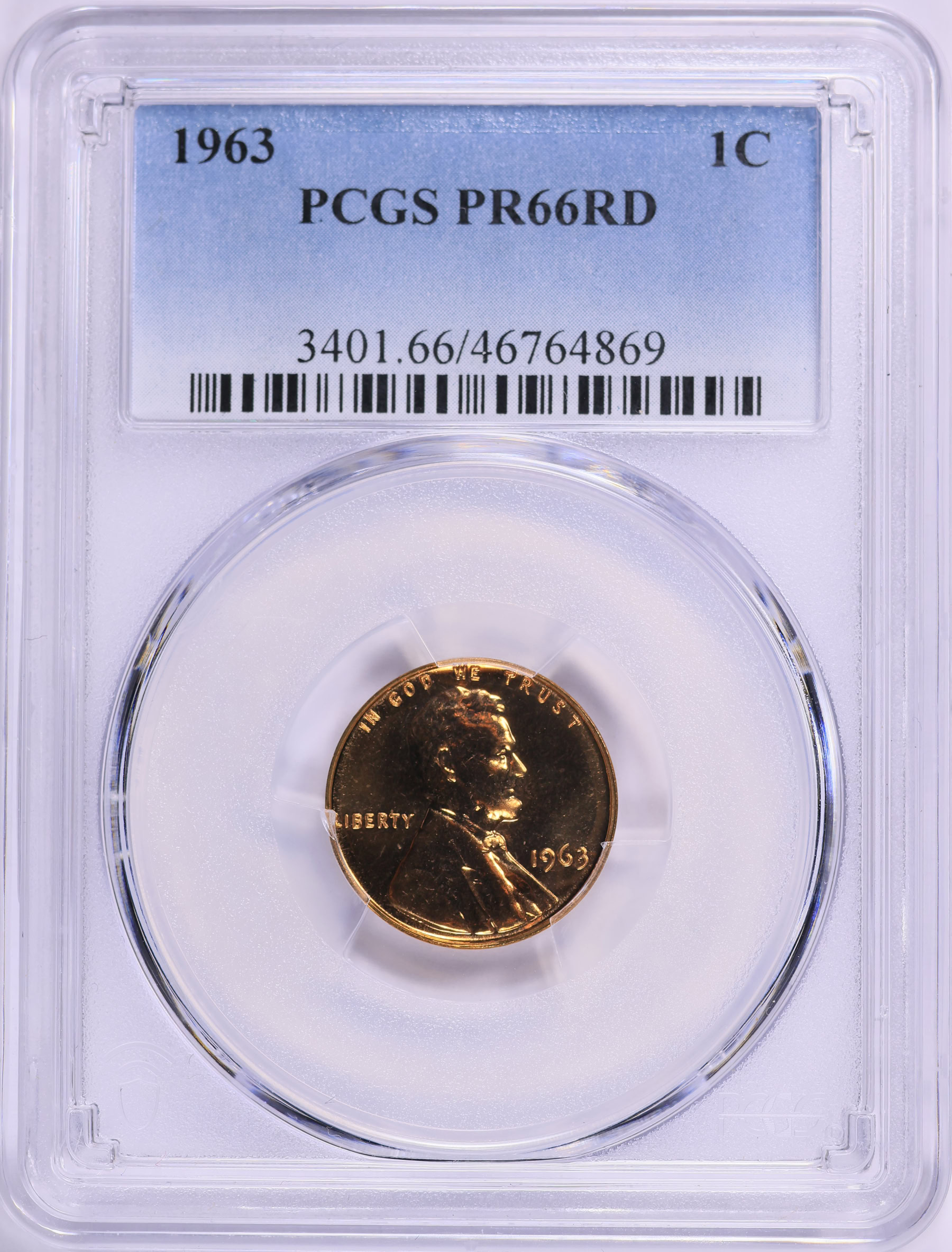 1963 Lincoln Cent PCGS Proof-66 RD (Item 2002267) | GreatCollections ...