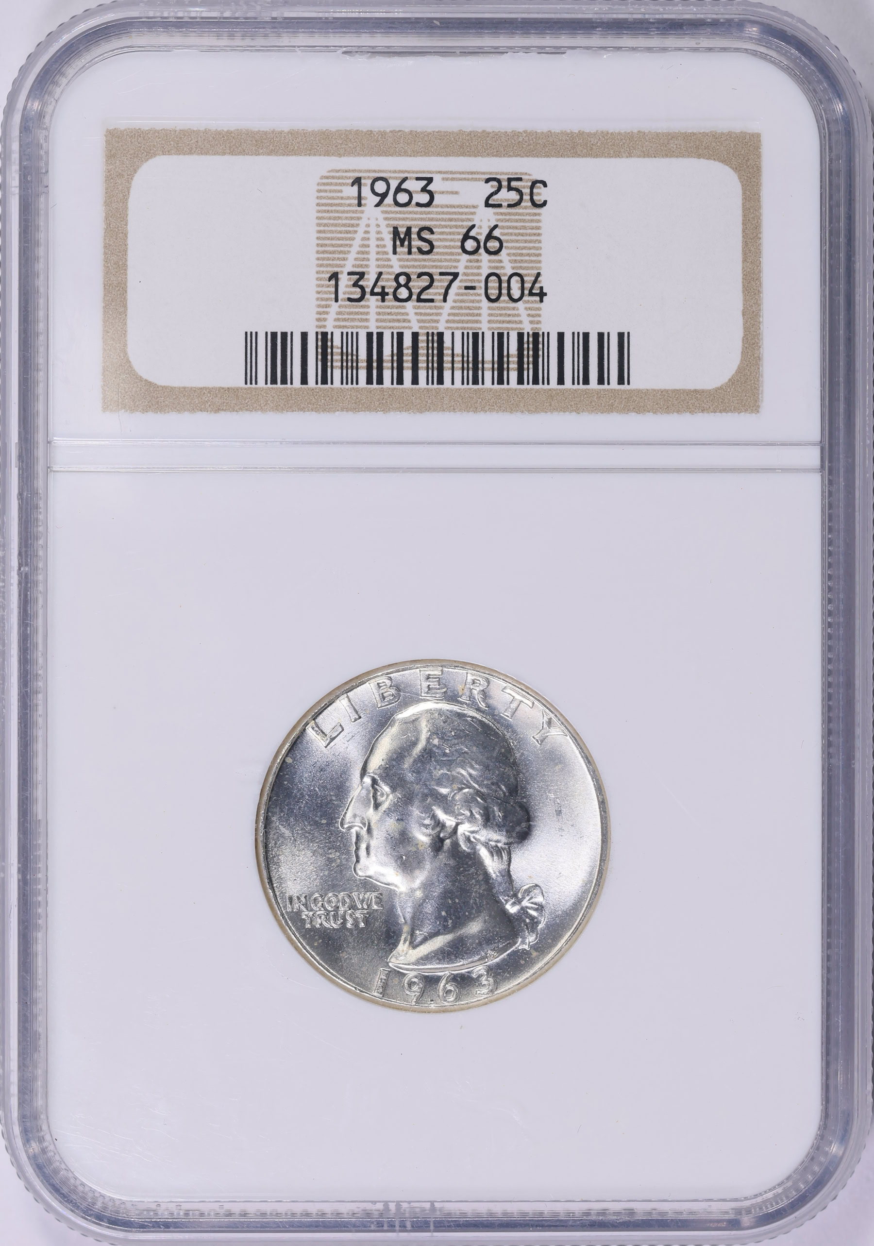 1963 Washington Quarter NGC MS-66 (Item 2002422) | GreatCollections ...