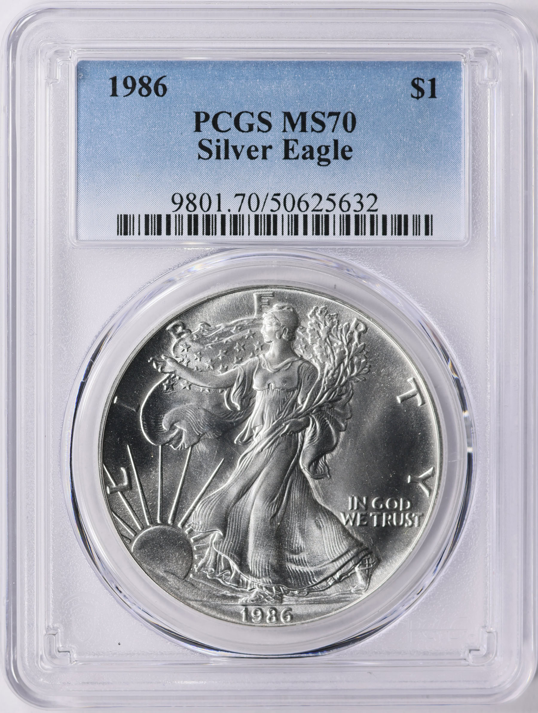 1986年 イーグル銀貨 PR69DCAM PCGS 初年度発行 プルーフ 1986年