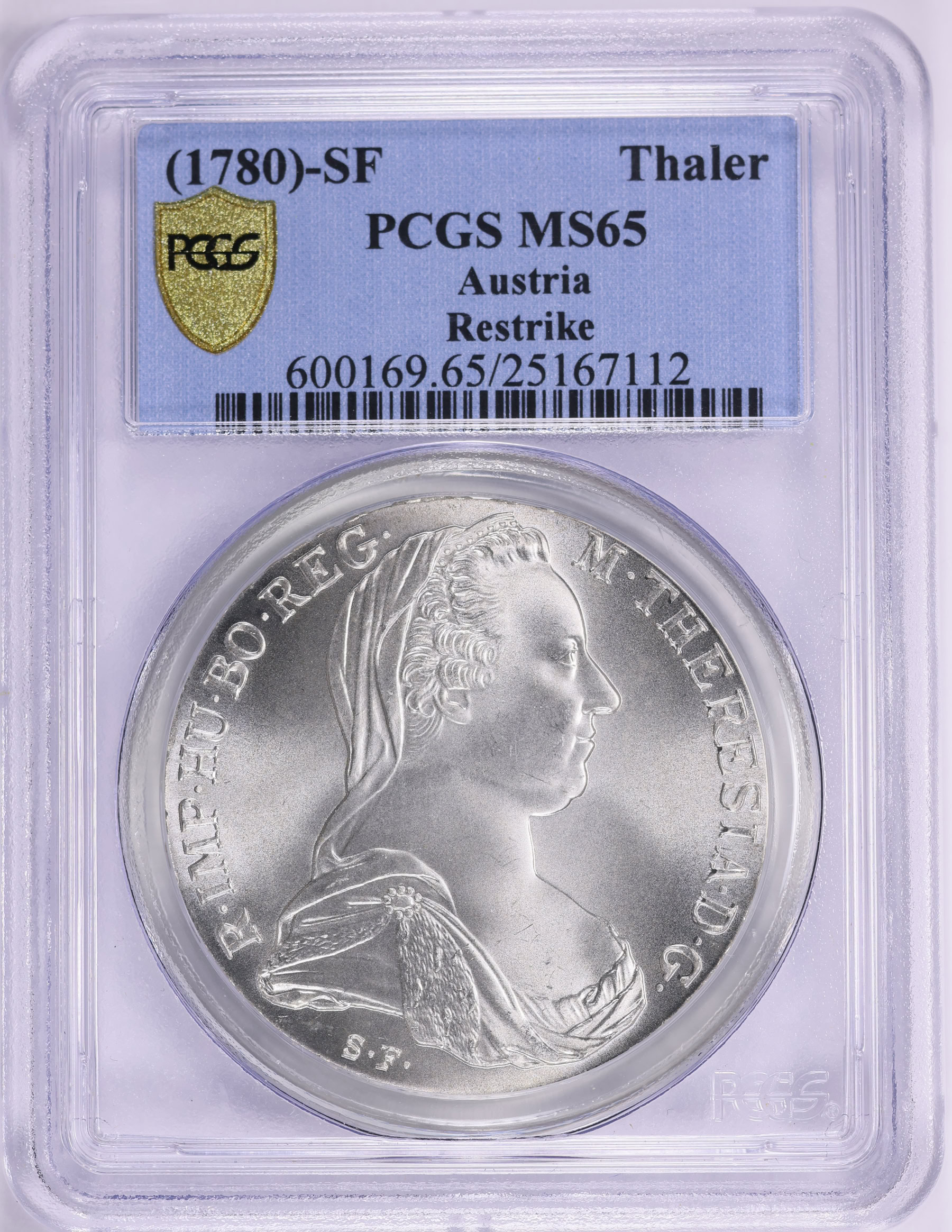 Austria 1780-S.F. Silver Thaler Modern Restrike (1853-Present
