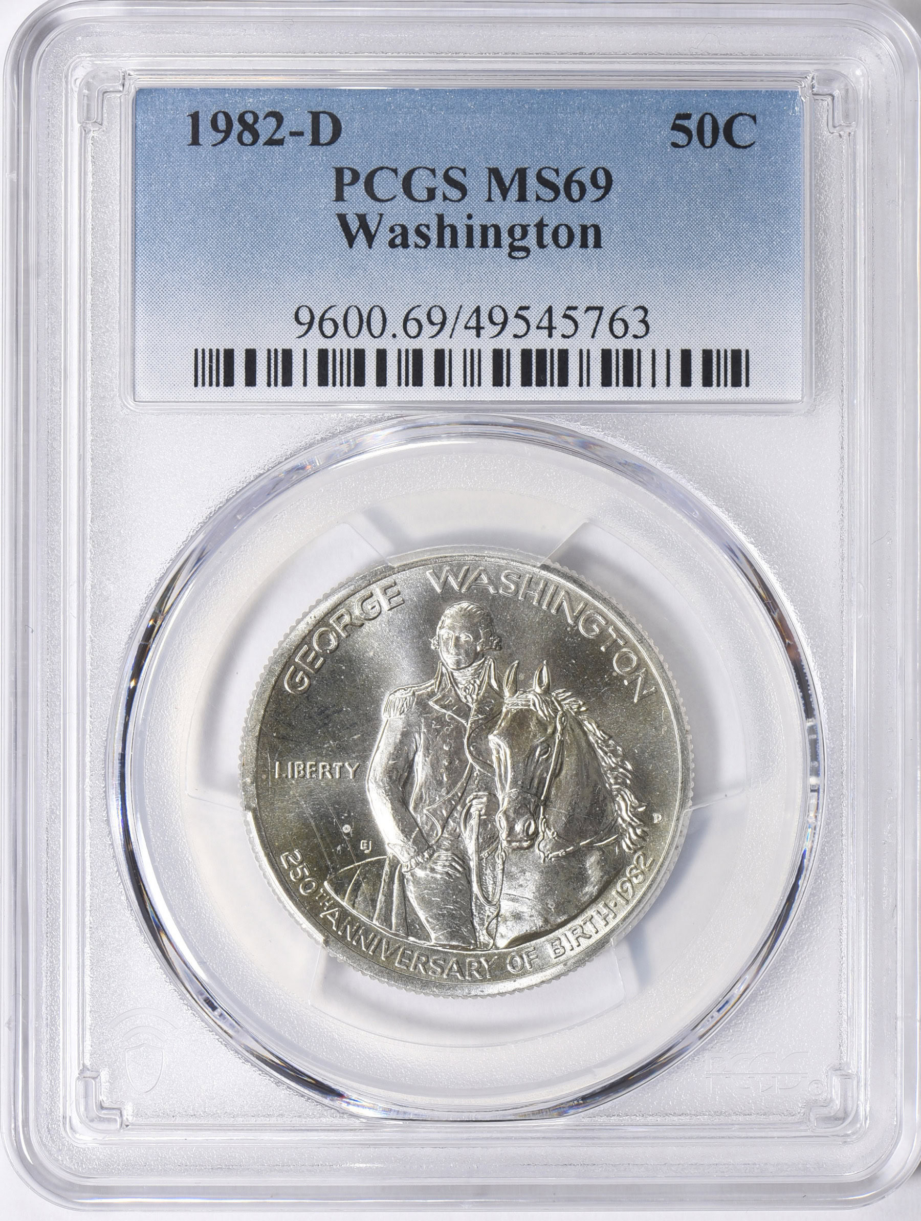 1982-D George Washington 250th Anniversary of Birth Silver Half