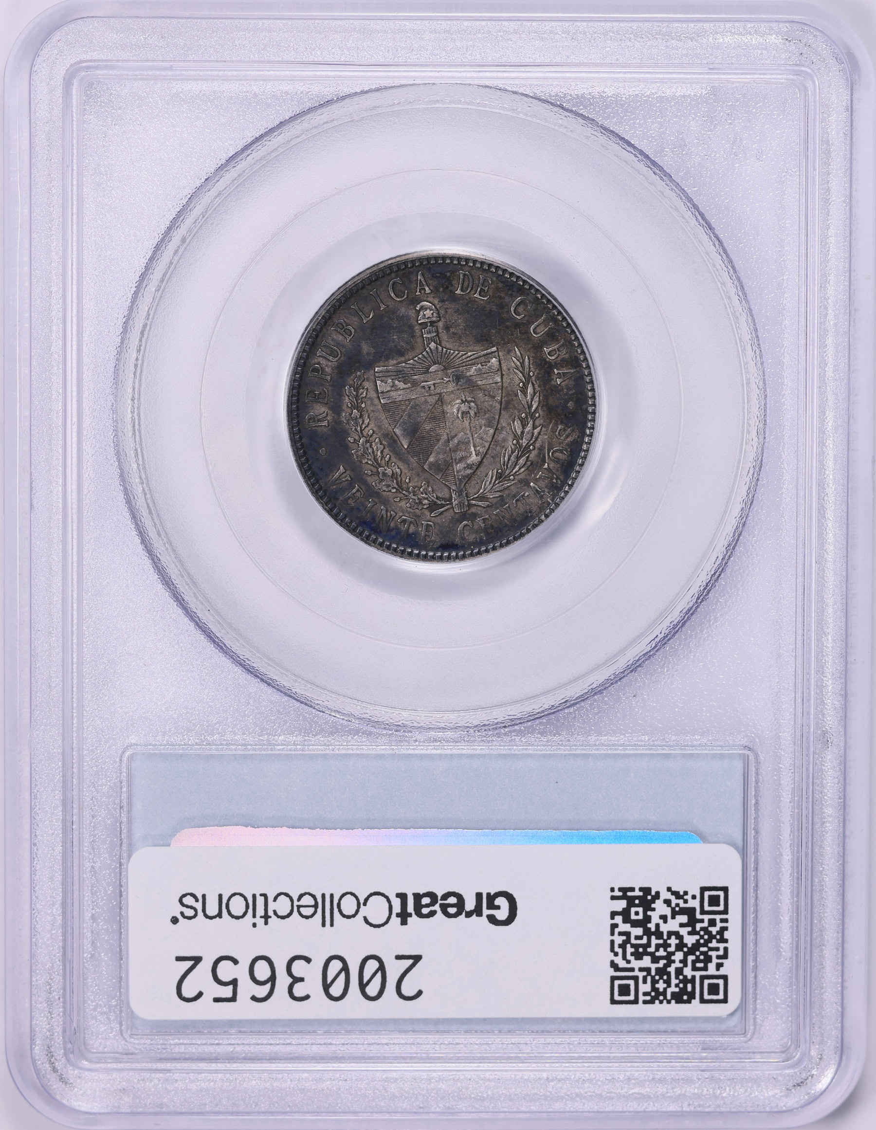 Cuba 1920 Silver 20 Centavos KM-13.2 PCGS XF-45 (Item 2003652