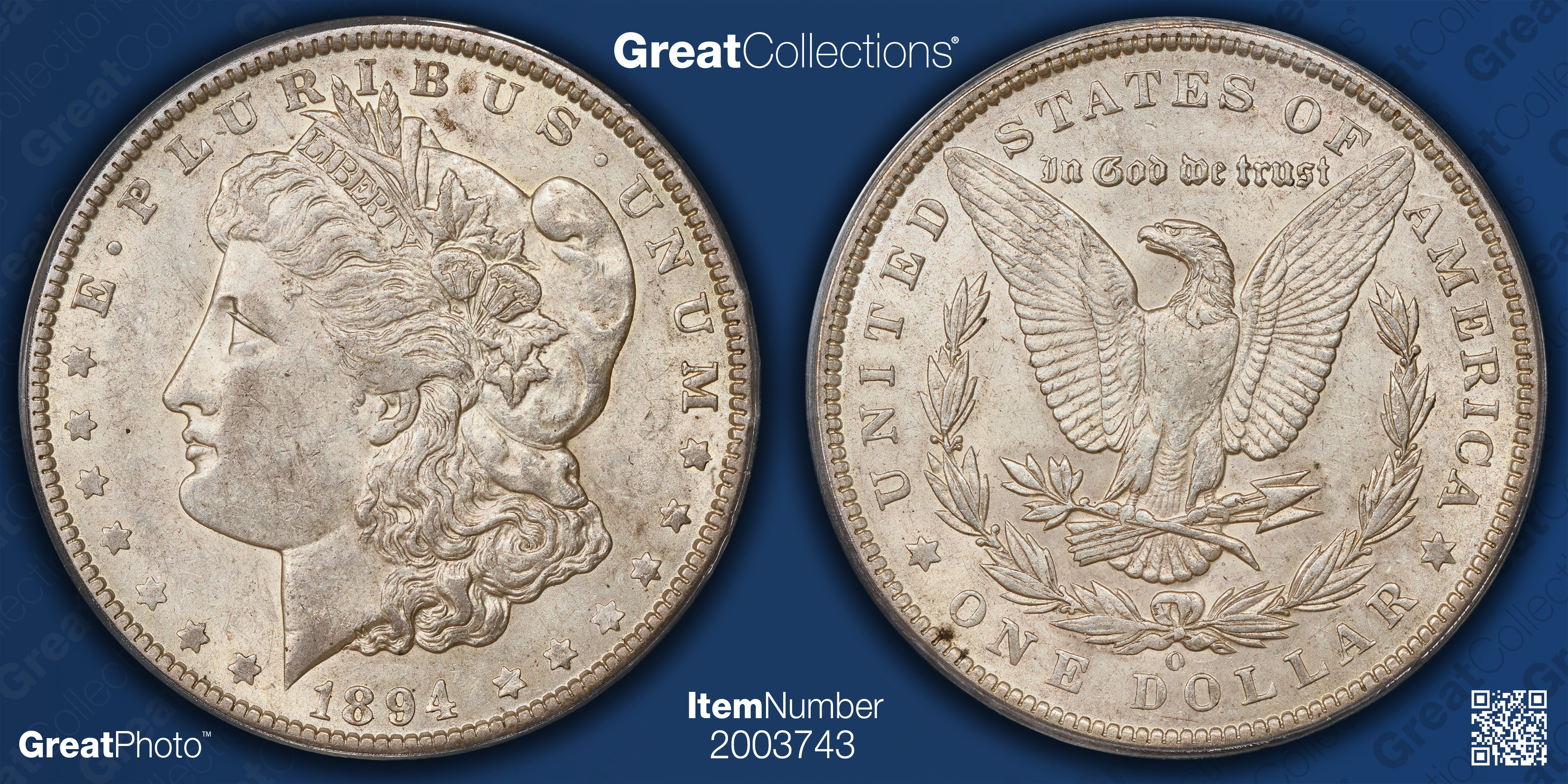 1894-O Morgan Silver Dollar PCGS AU-55 (CAC Green) (Item 2003743