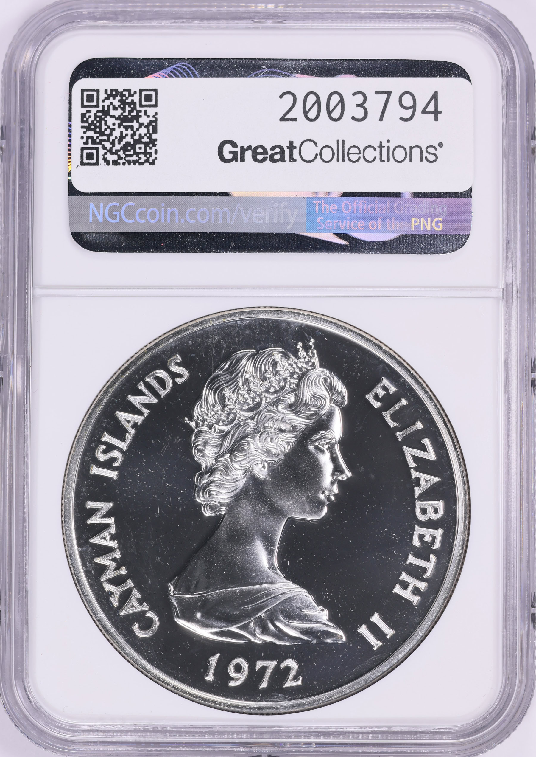 Cayman Islands 1972 Silver $25 Royal Silver Wedding Anniversary KM