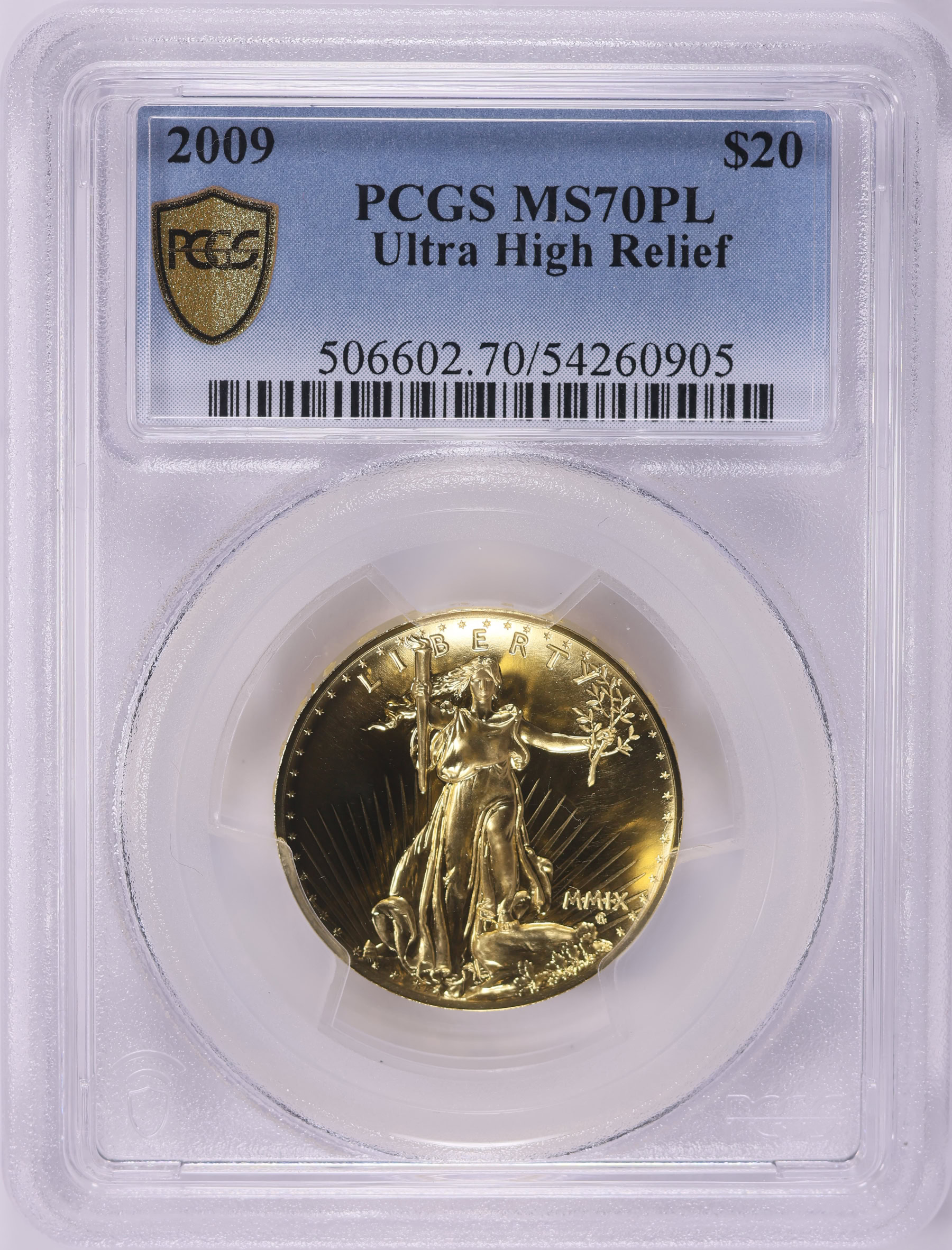2009 MMIX Ultra High Relief $20 Gold PCGS MS-70 PL (Item 2004342