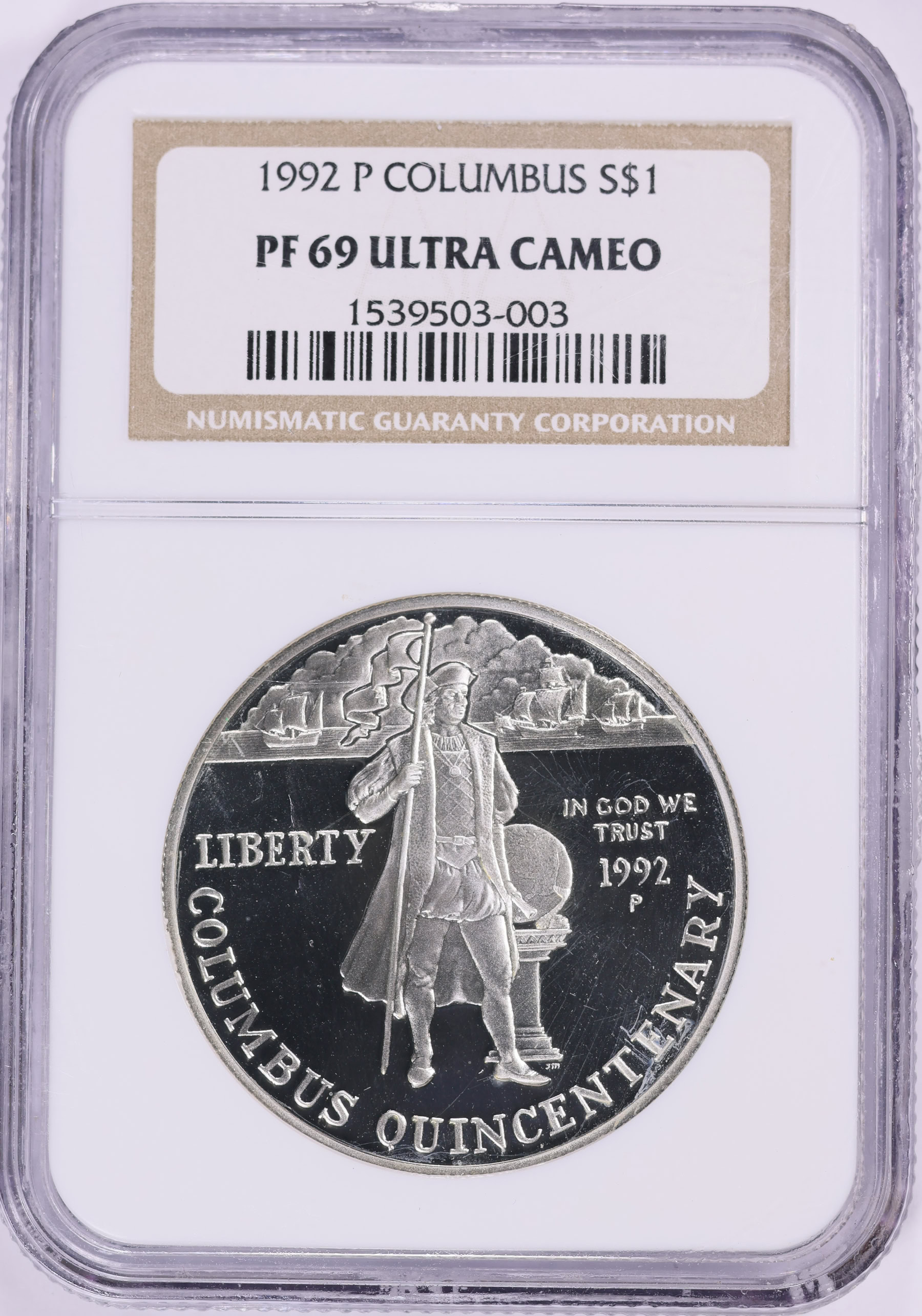 1992-P Christopher Columbus Quincentenary Silver Dollar NGC Proof