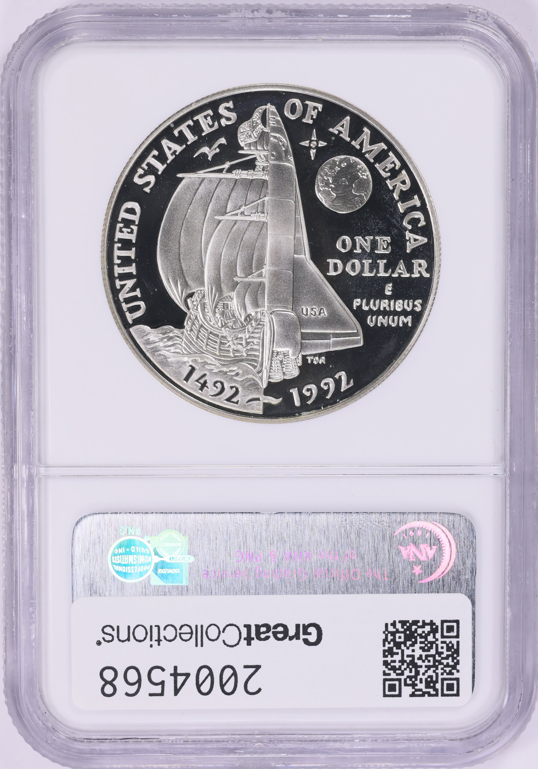 1992-P Christopher Columbus Quincentenary Silver Dollar NGC Proof