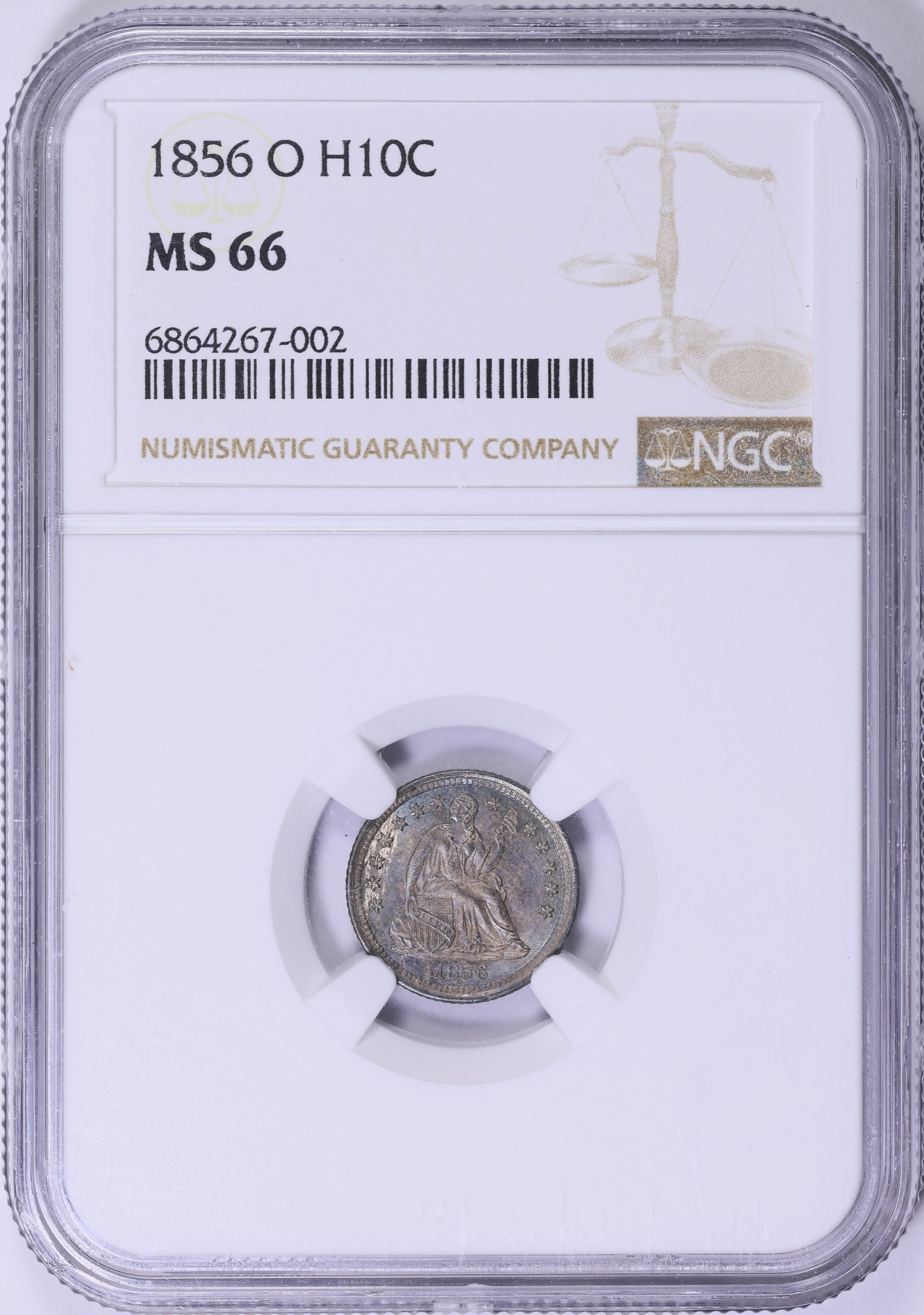 1856-O Seated Liberty Half Dime NGC MS-66 (Toned) (Item 2005321