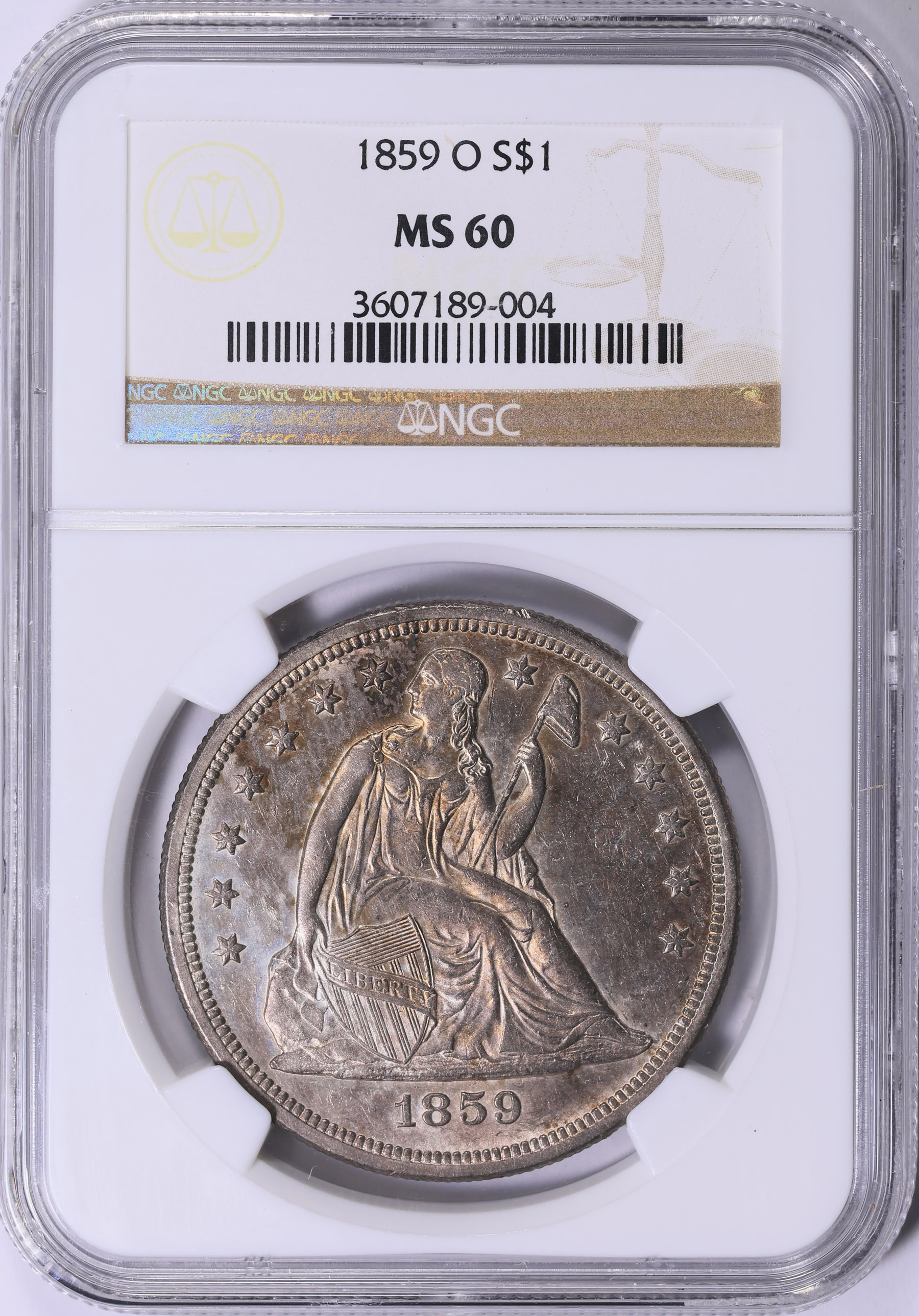 1859-O Seated Liberty Silver Dollar NGC MS-60 (Item 2005576