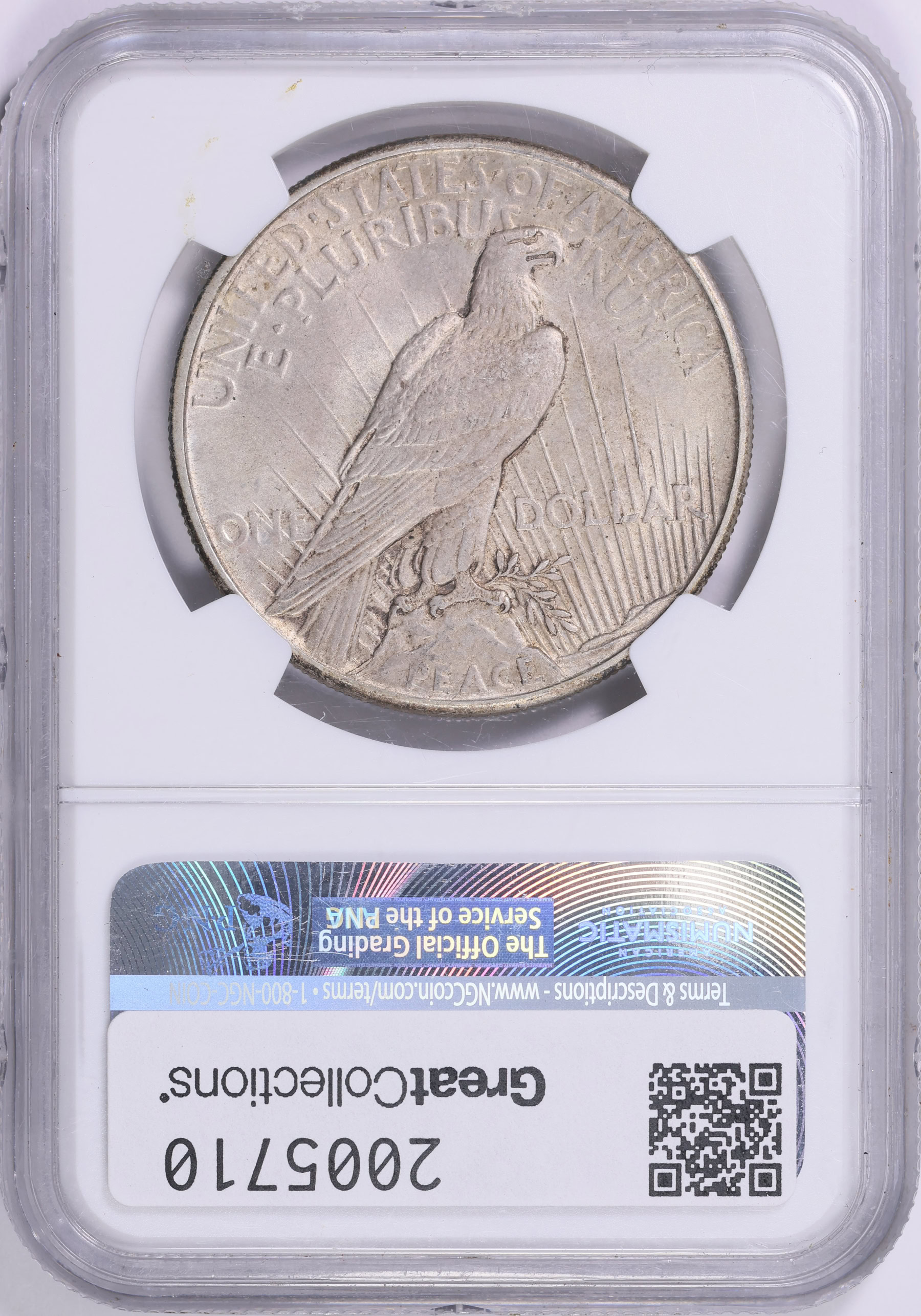 1921 Peace Silver Dollar High Relief NGC MS-60 (Item 2005710