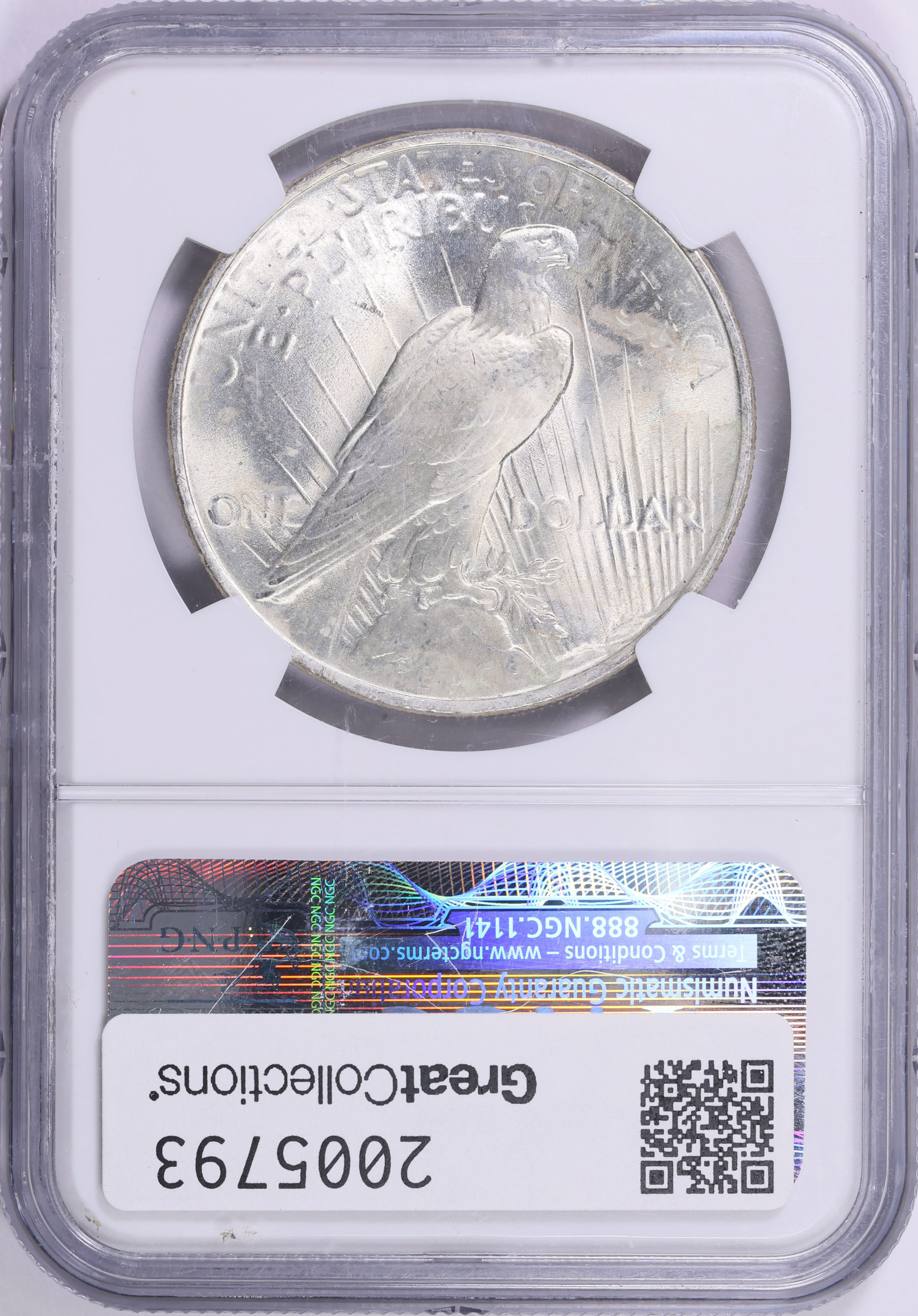 1923 Peace Silver Dollar Whisker Jaw VAM-1A *Top 50* NGC MS-65