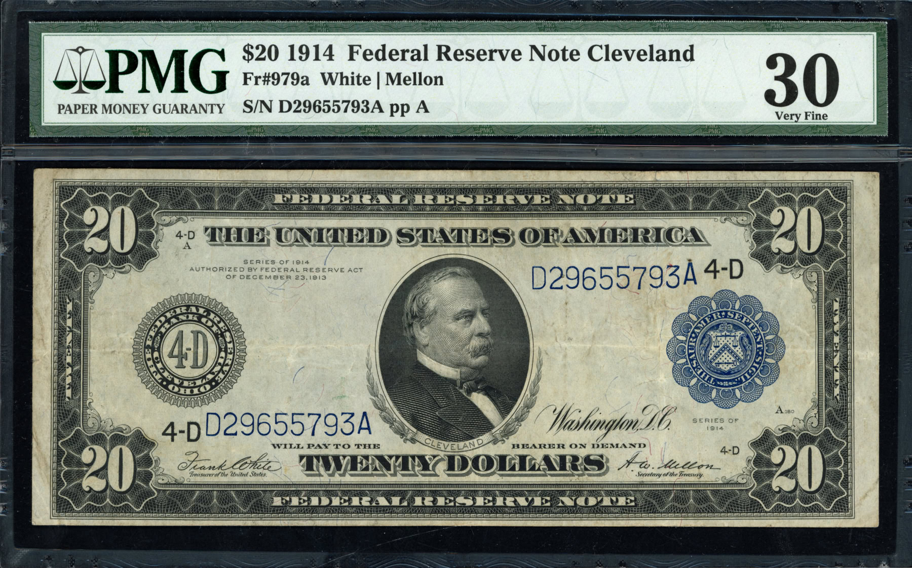 Fr. 979a 1914 $20 Cleveland Federal Reserve Note White / Mellon
