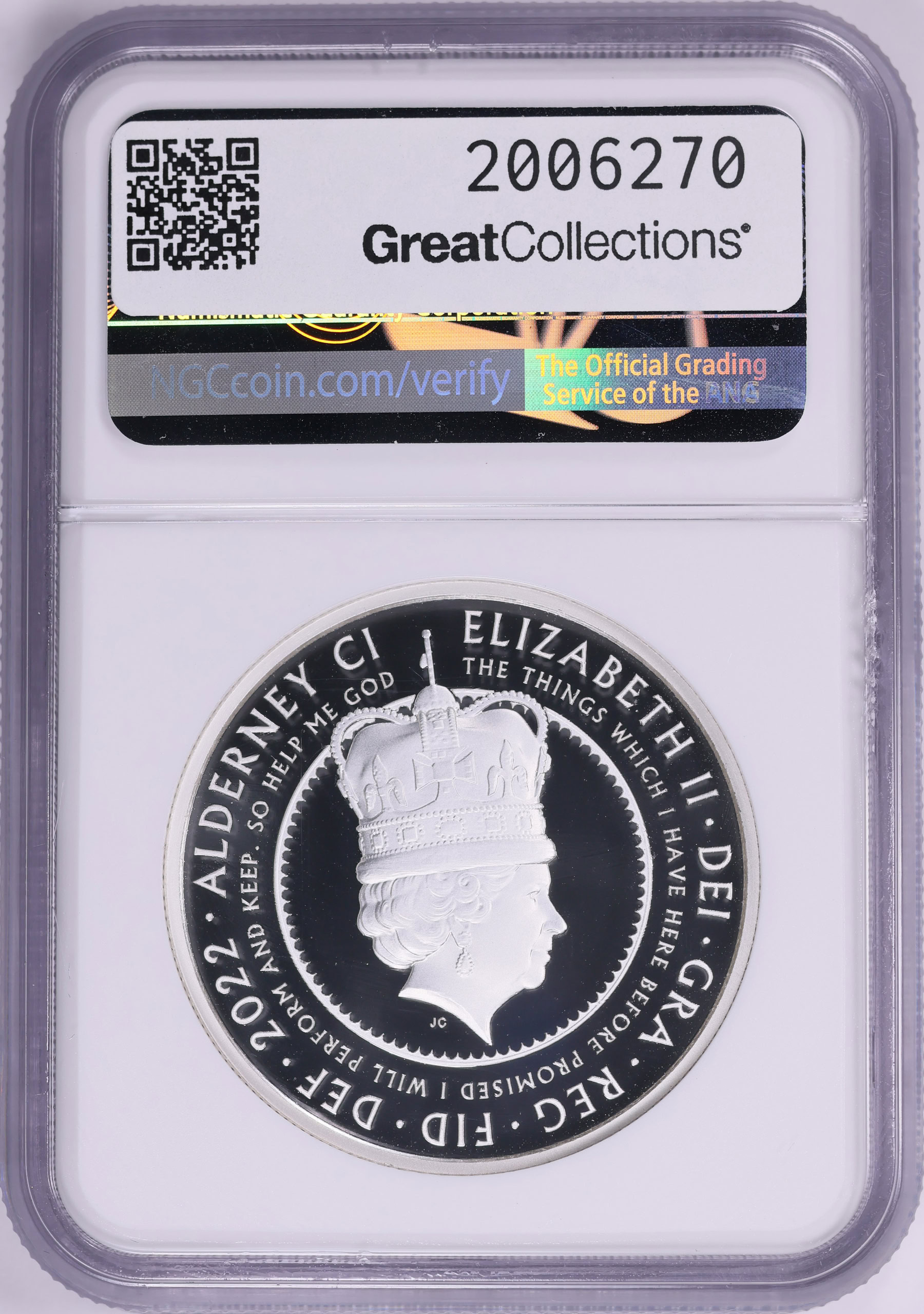 Alderney 2022 Silver £5 Queen Elizabeth II's Platinum Jubilee KM