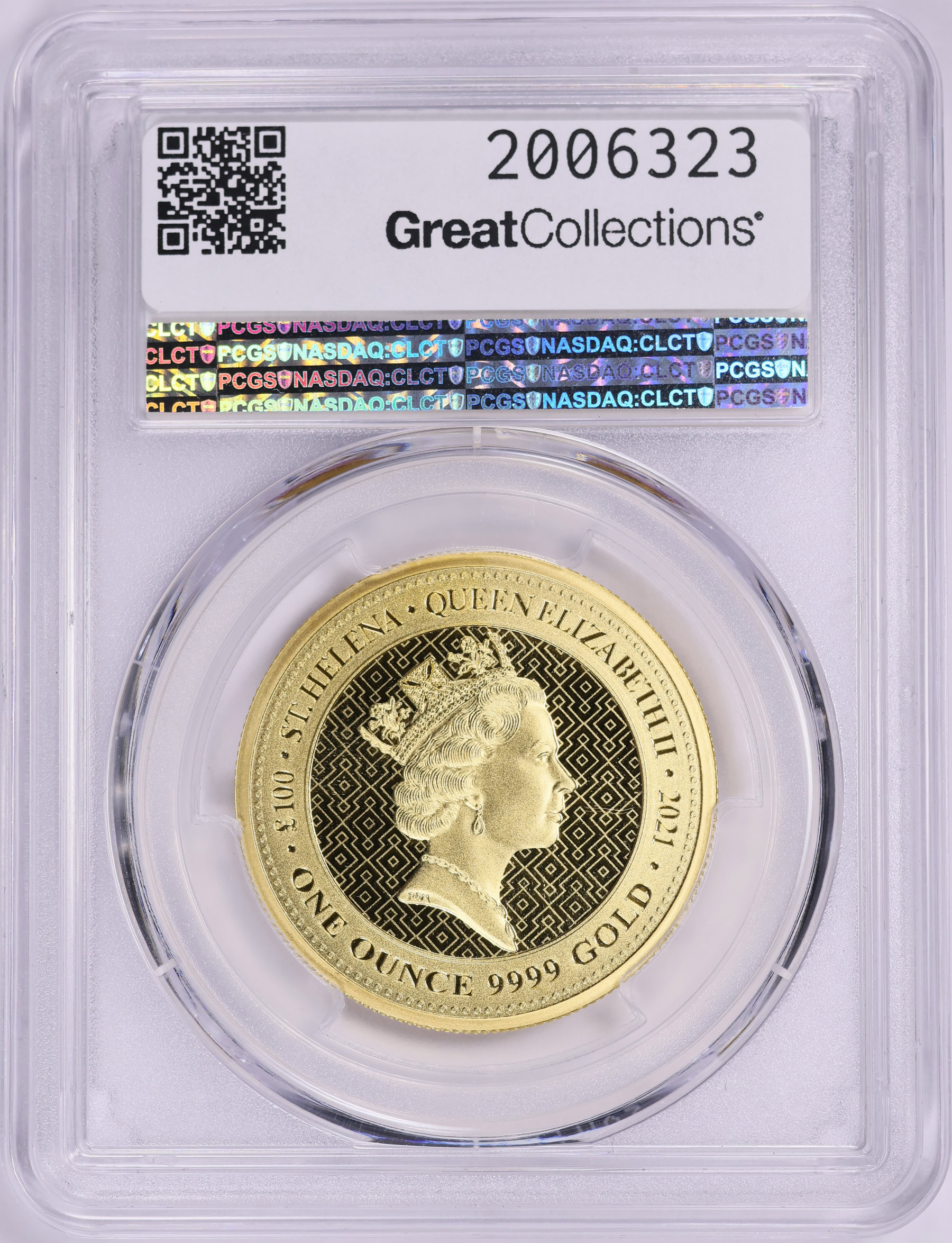 St. Helena 2021 Gold £100 The Queen's Virtues Victory KM-134 PCGS