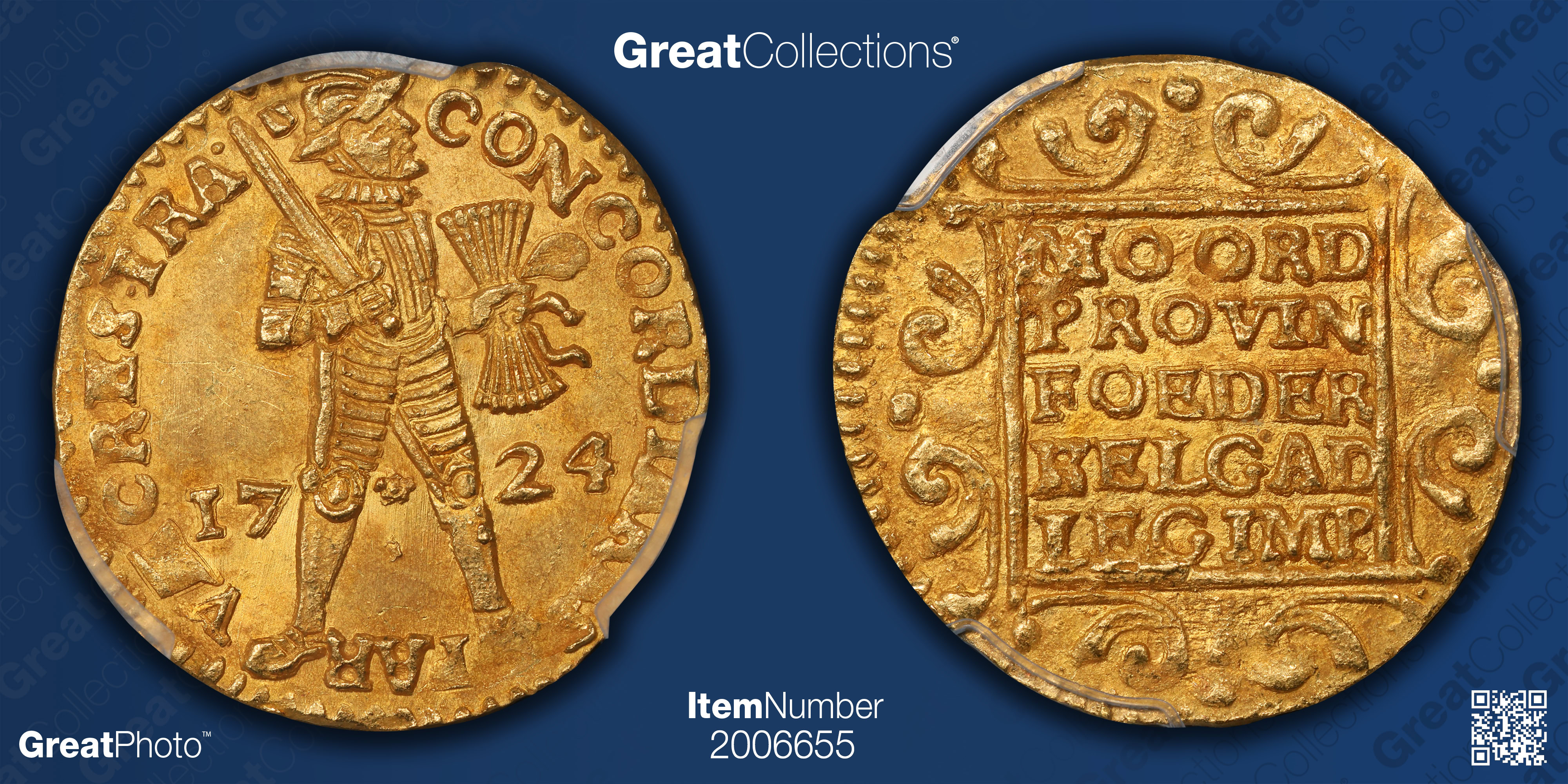 Netherlands - Utrecht 1724 Gold Ducat KM-7.4 PCGS MS-63 (3.49gms