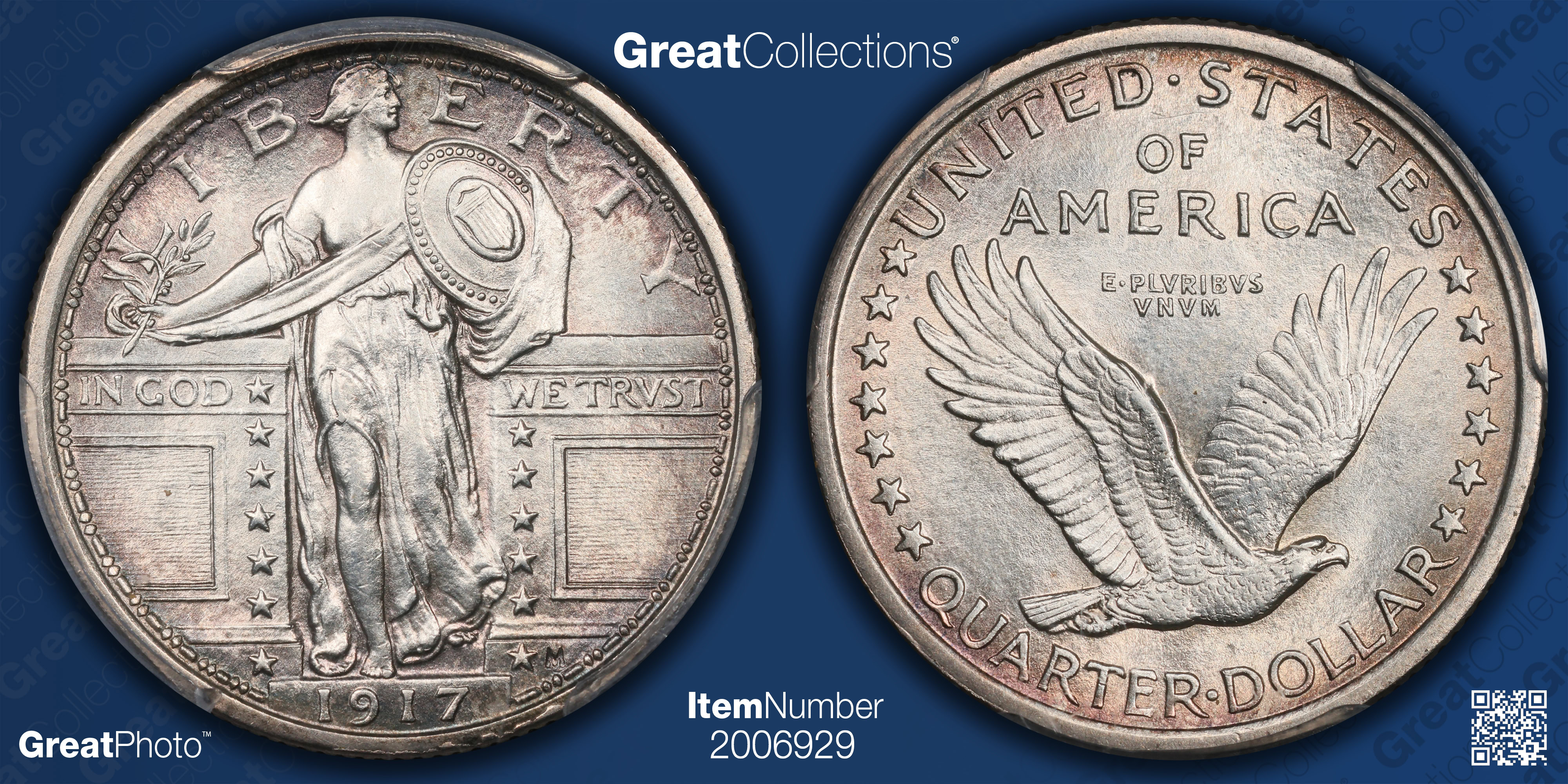 1917 Standing Liberty Quarter Type 1 PCGS MS-62 (Item 2006929
