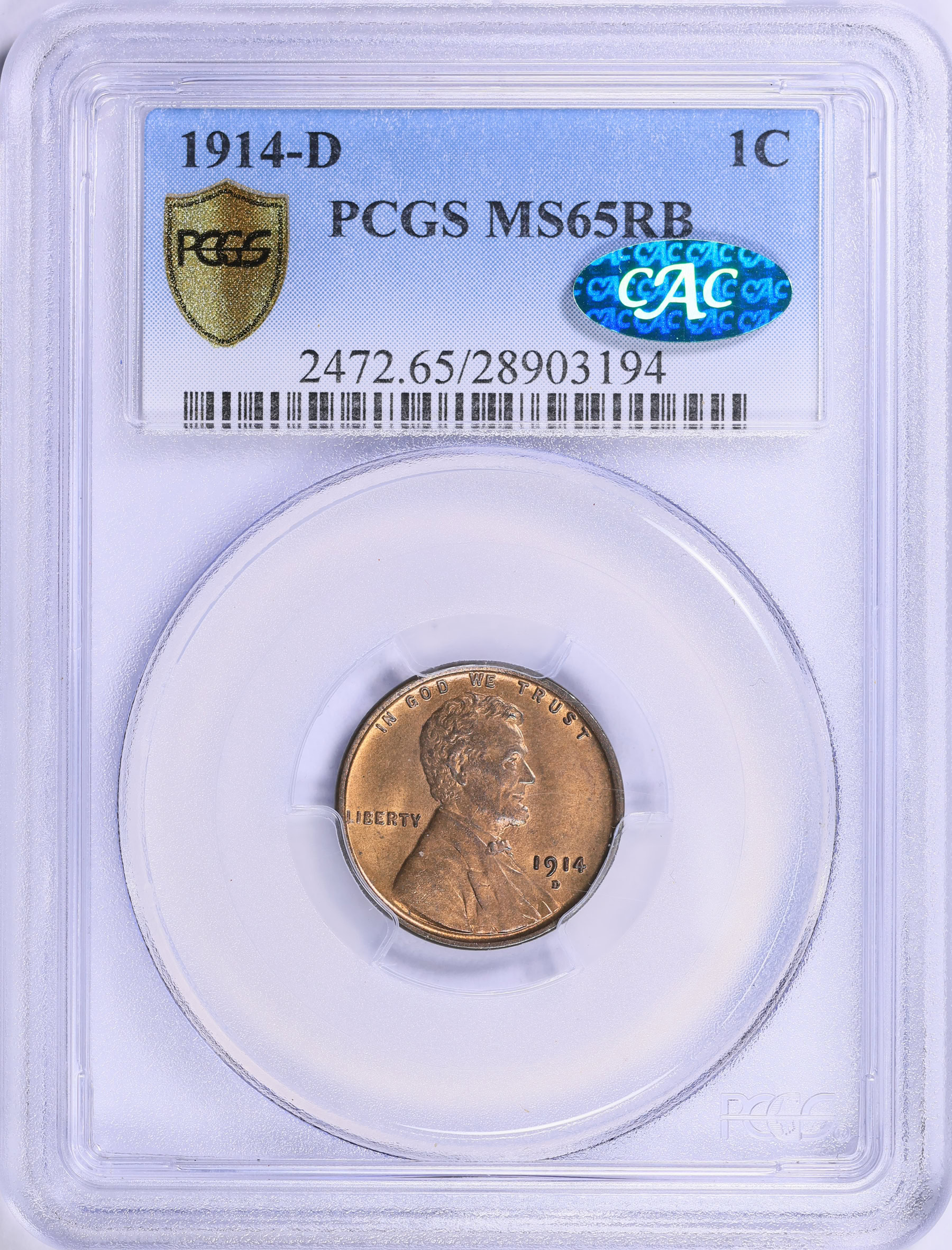 1914-D Lincoln Cent PCGS MS-65 RB (CAC Green) (Item 2006964