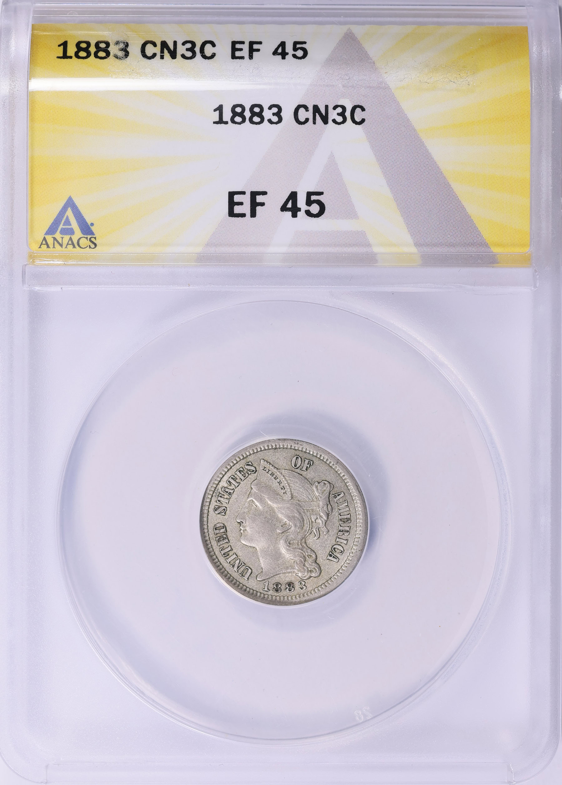 1883 Nickel Three-Cent Piece ANACS XF-45 (Item 2007155