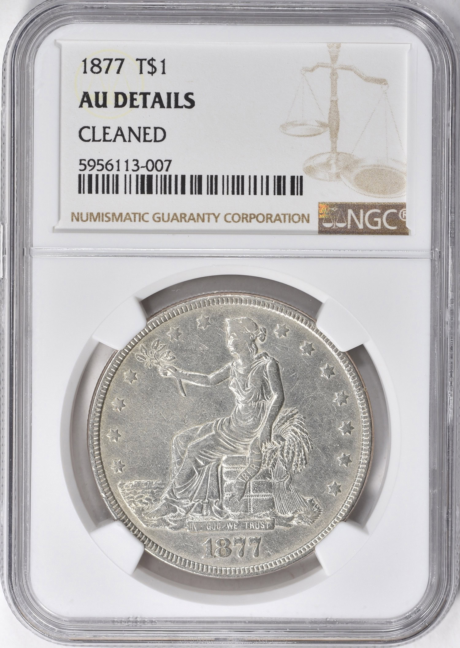 1877 Trade Silver Dollar NGC AU Details (Item 2007255