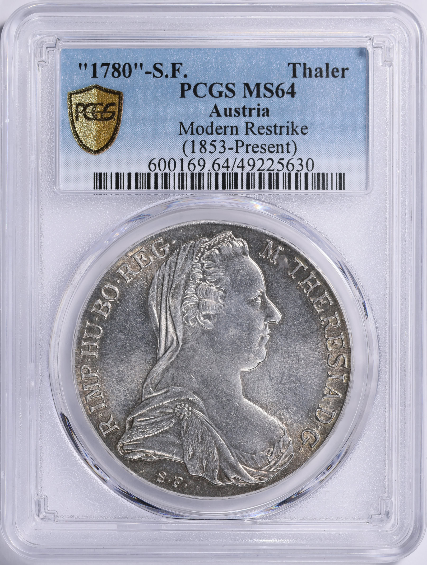 Austria 1780-S.F. Silver Thaler Modern Restrike (1853-Present