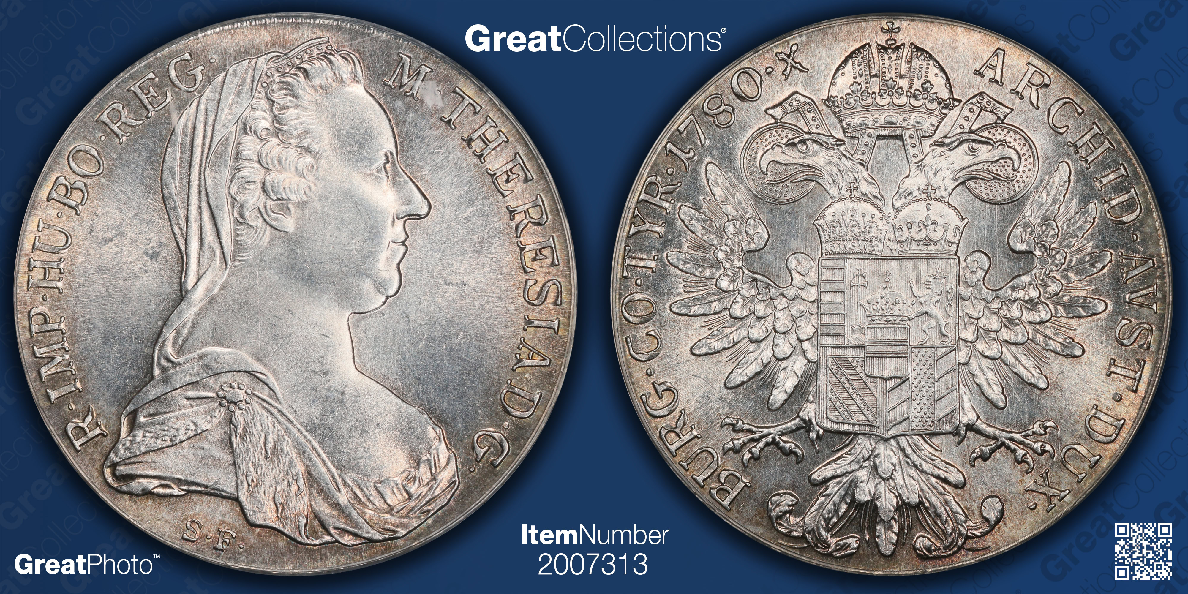 Austria 1780-S.F. Silver Thaler Modern Restrike (1853-Present