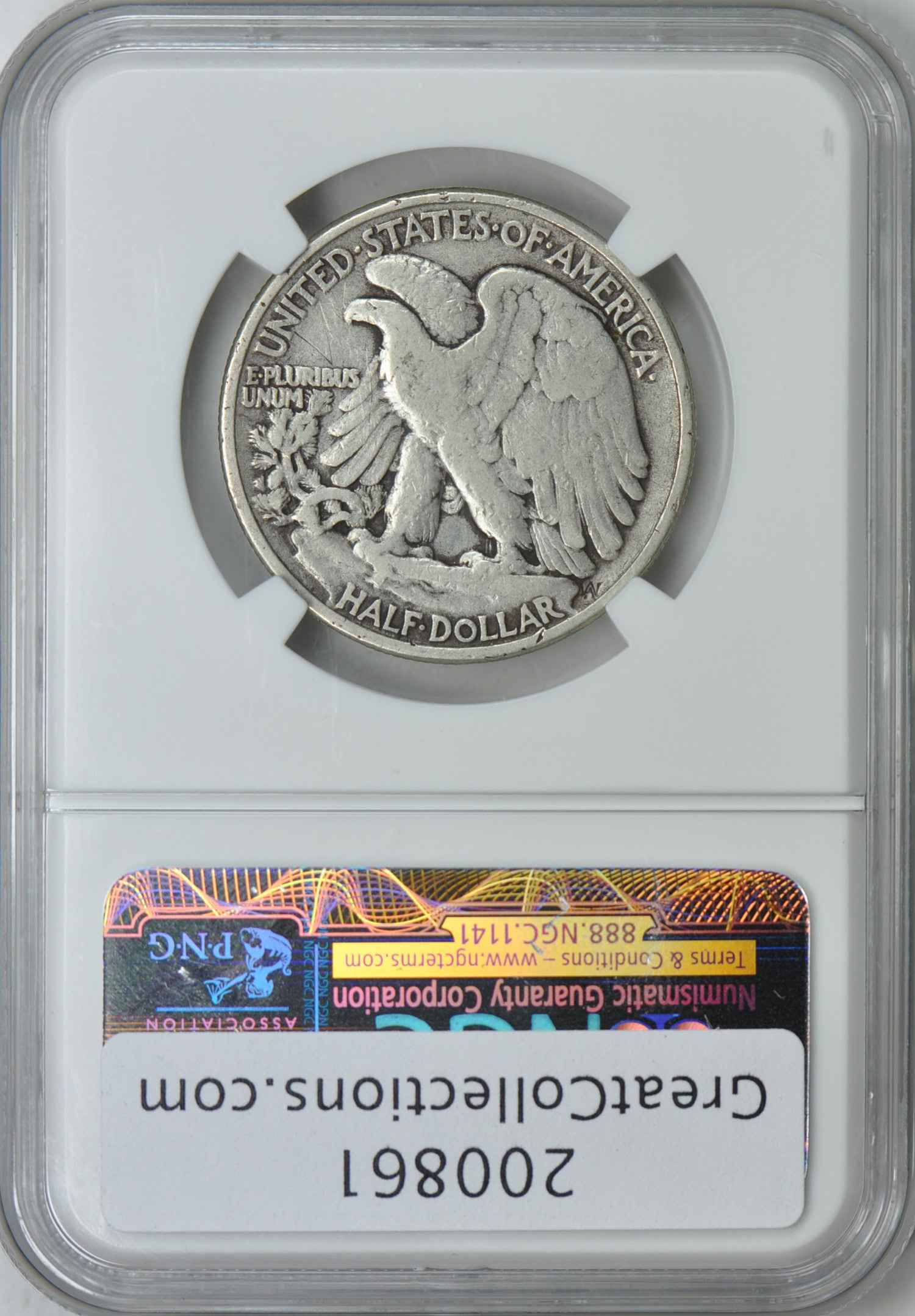 1946 Walking Liberty Half Dollar Doubled Die Reverse NGC F-12