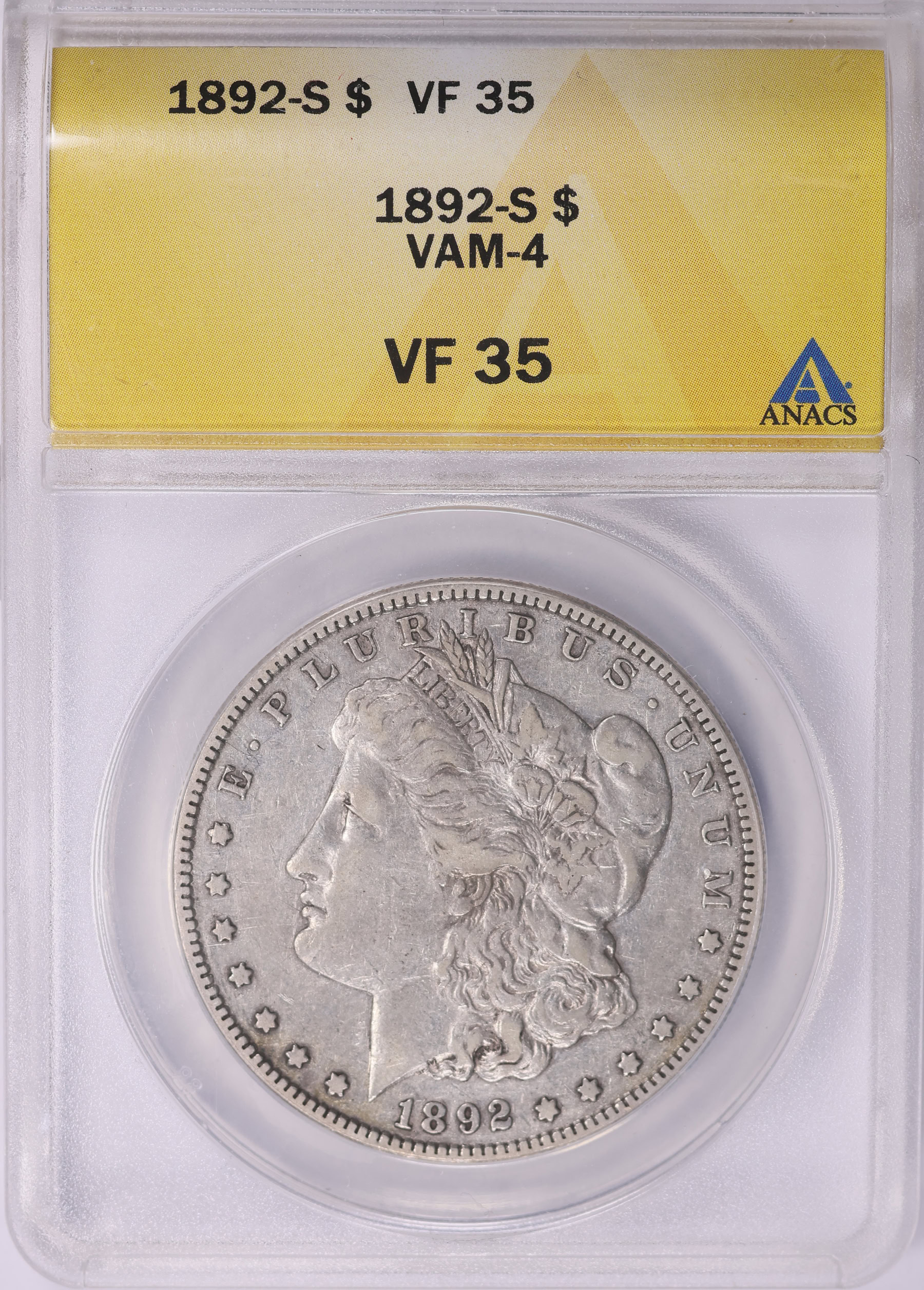 アメリカ古い銀貨セット 1924 1926 1944 1892 1892-S Morgan Silver Dollar VAM-4 ANACS VF-35 (Item 2009141